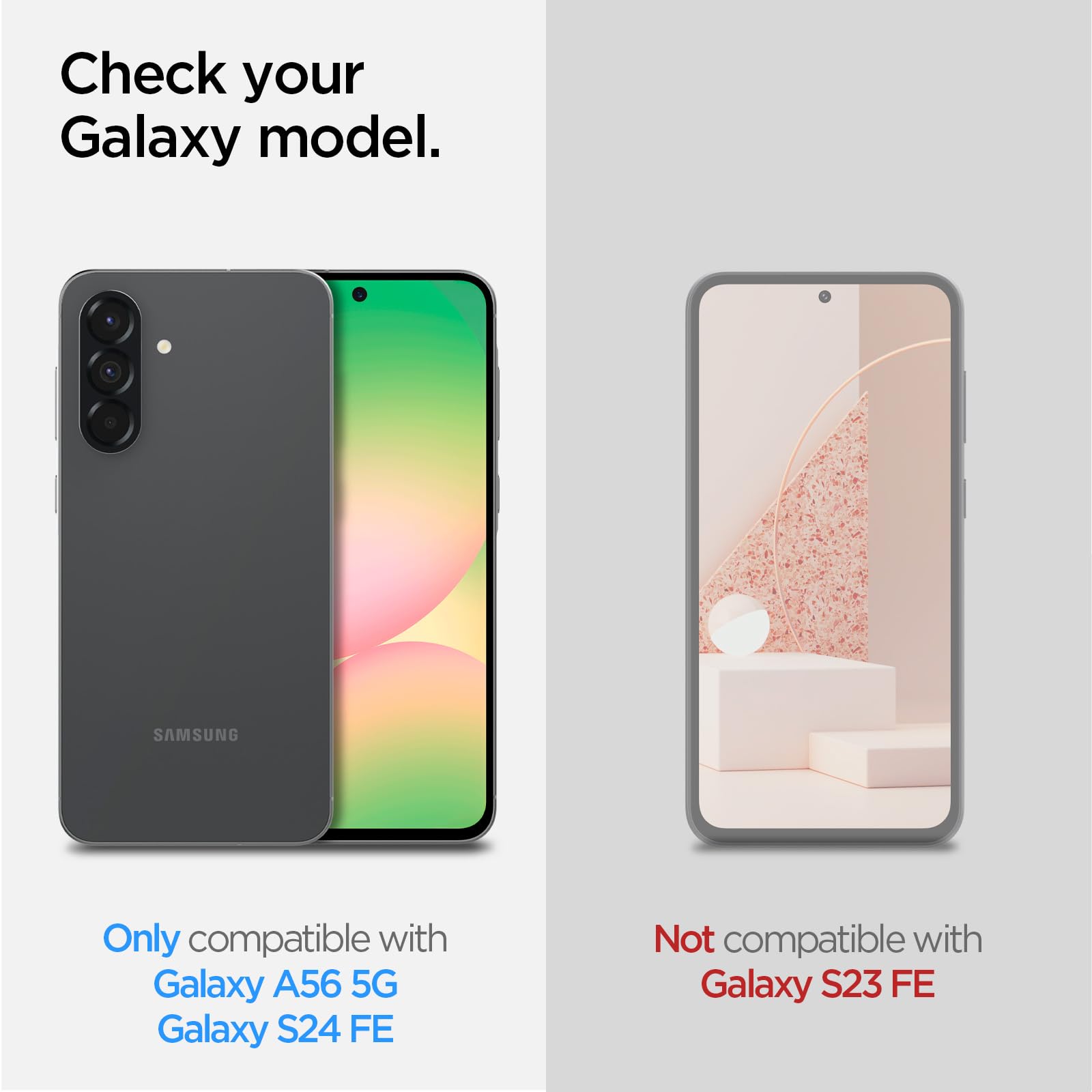 Spigen Tempered Glass Screen Protector [Glastr Ez Fit] Designed For Galaxy A56 5G / Galaxy S24 Fe [Case Friendly] - 2 Pack