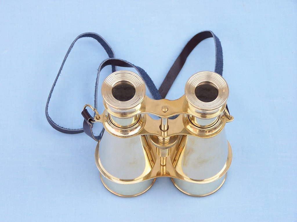 Hampton Nautical Captain'S Solid Brass Binoculars, 6', Brass