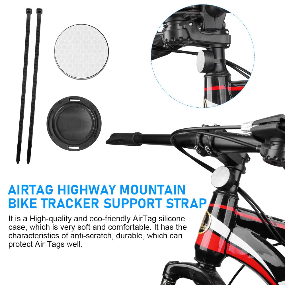 Ainiv Airtag Bike Mount Reflector Case, Airtag Bicycle Mount Holder,Water Resistant Anti Shake Bike Mount Holder, Hidden Cases P