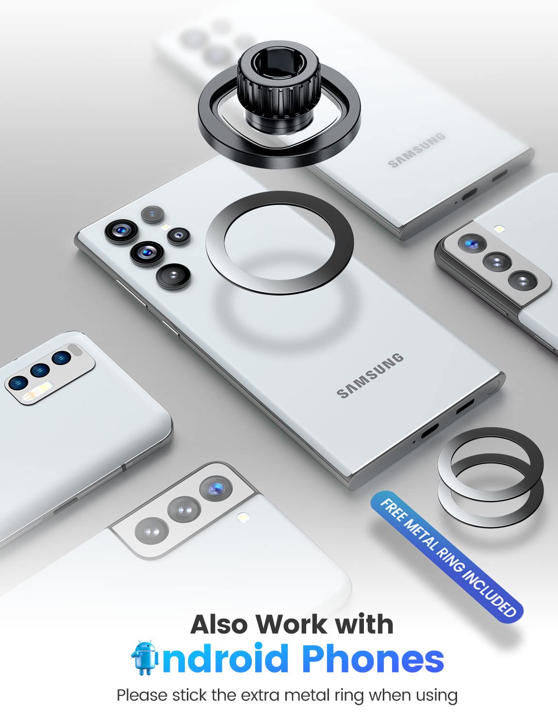 Esamcore Magsafe Magnet Head For Car Mount, Universal For Magsafe Car Mount 18 Pcs Magnets Replacement, Fit For 17Mm Ball Joint