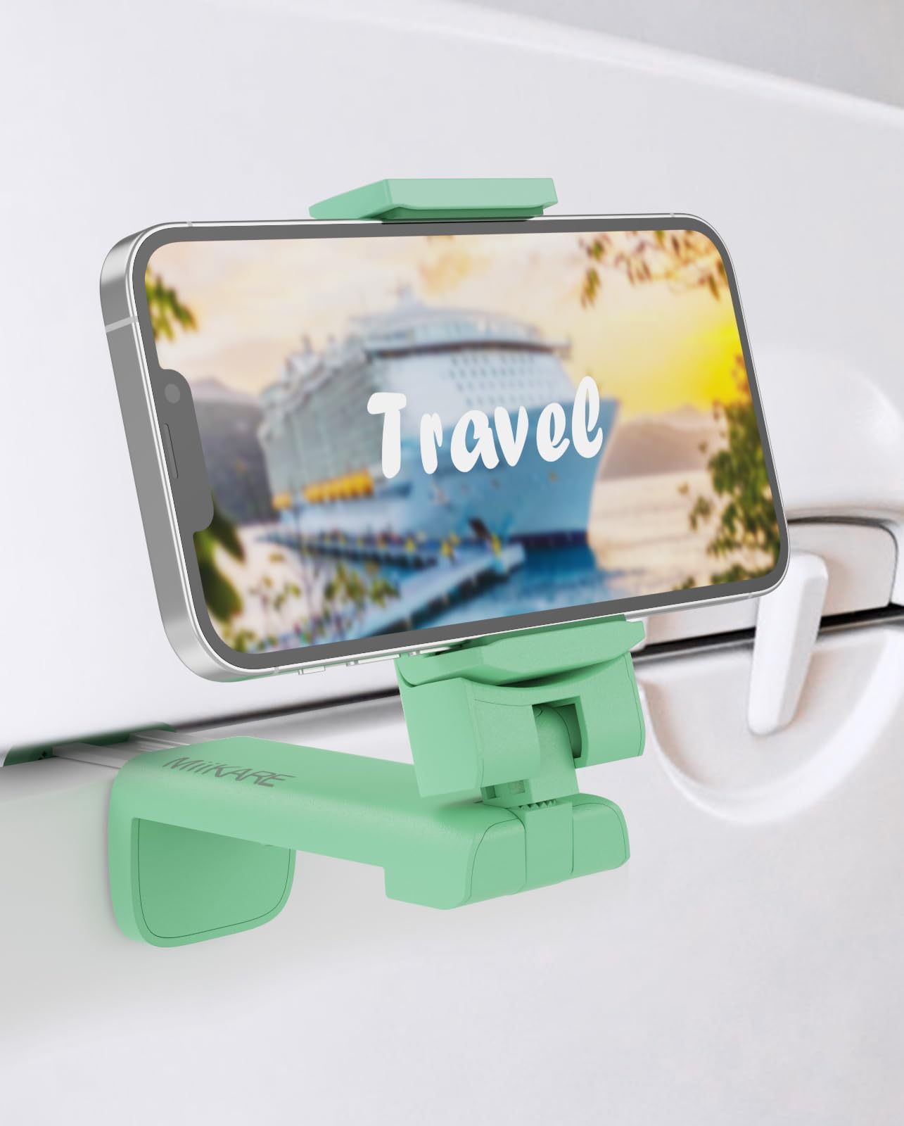 Miikare Airplane Travel Essentials Phone Holder, Universal Handsfree Phone Mount For Flying With 360 Degree Rotation, Travel Acc