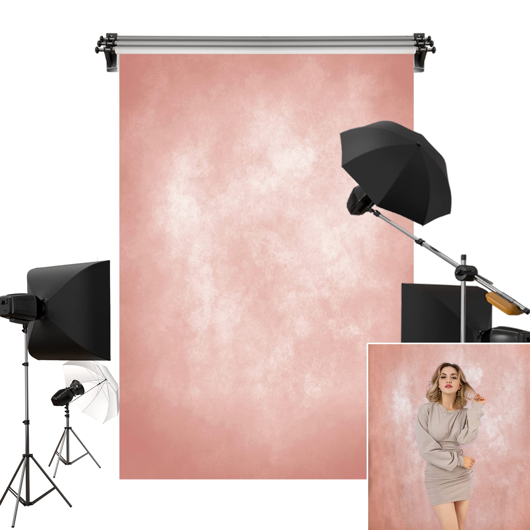 Kate Pink Backdrop Abstract Texture Portrait Photography Backgrounds Photo Studio Props 5X7Ft