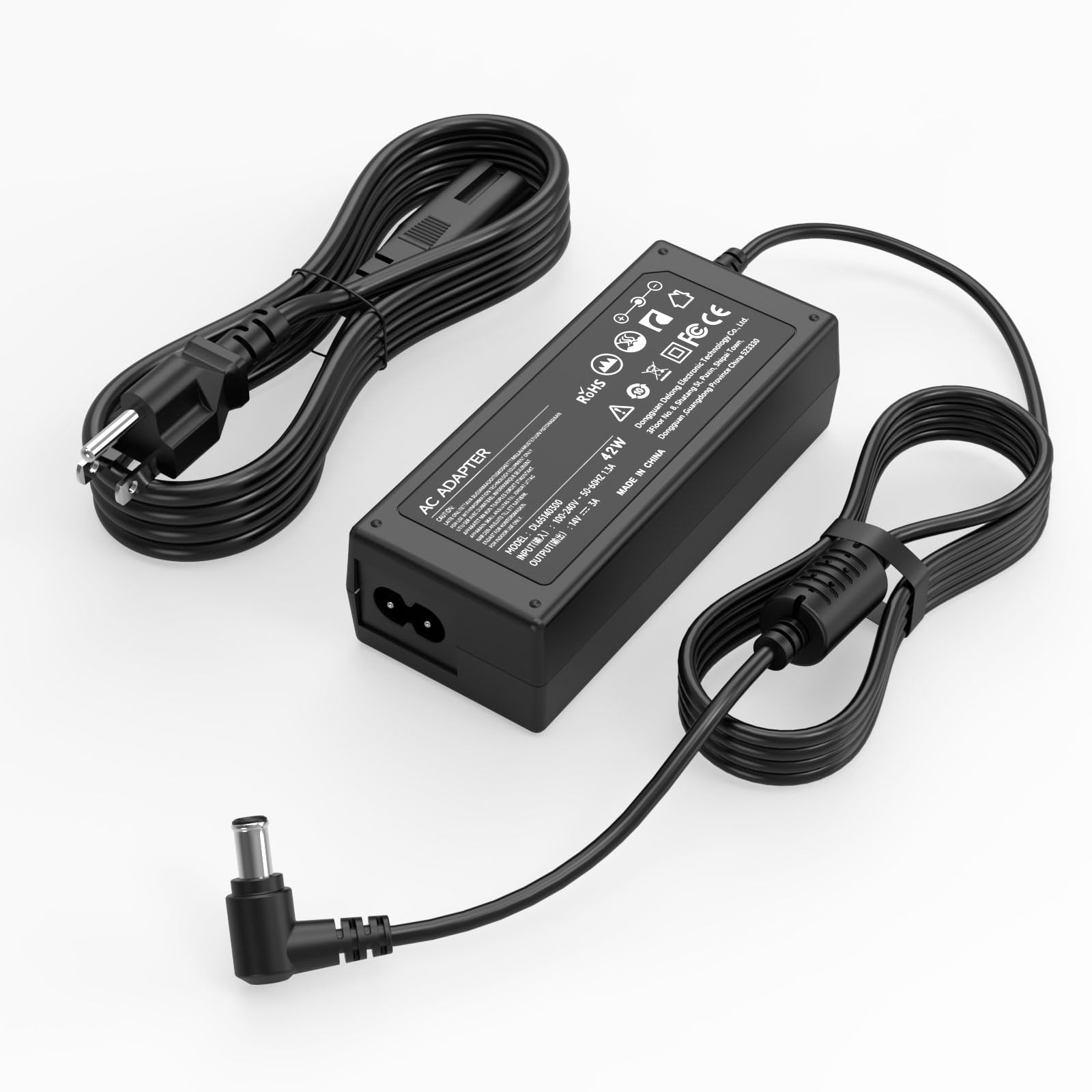 Dc 14V Power Cord For Samsung Monitor 32' 27' 24' 22' 23' 20' 19' 18' 17' 15', Samsung Monitor S22C300H, S22E310H, S22C300H, S24C230Bl, S24D390Hl, S27D590P, S27D360H, S27D390H, S27C570H Power Supply