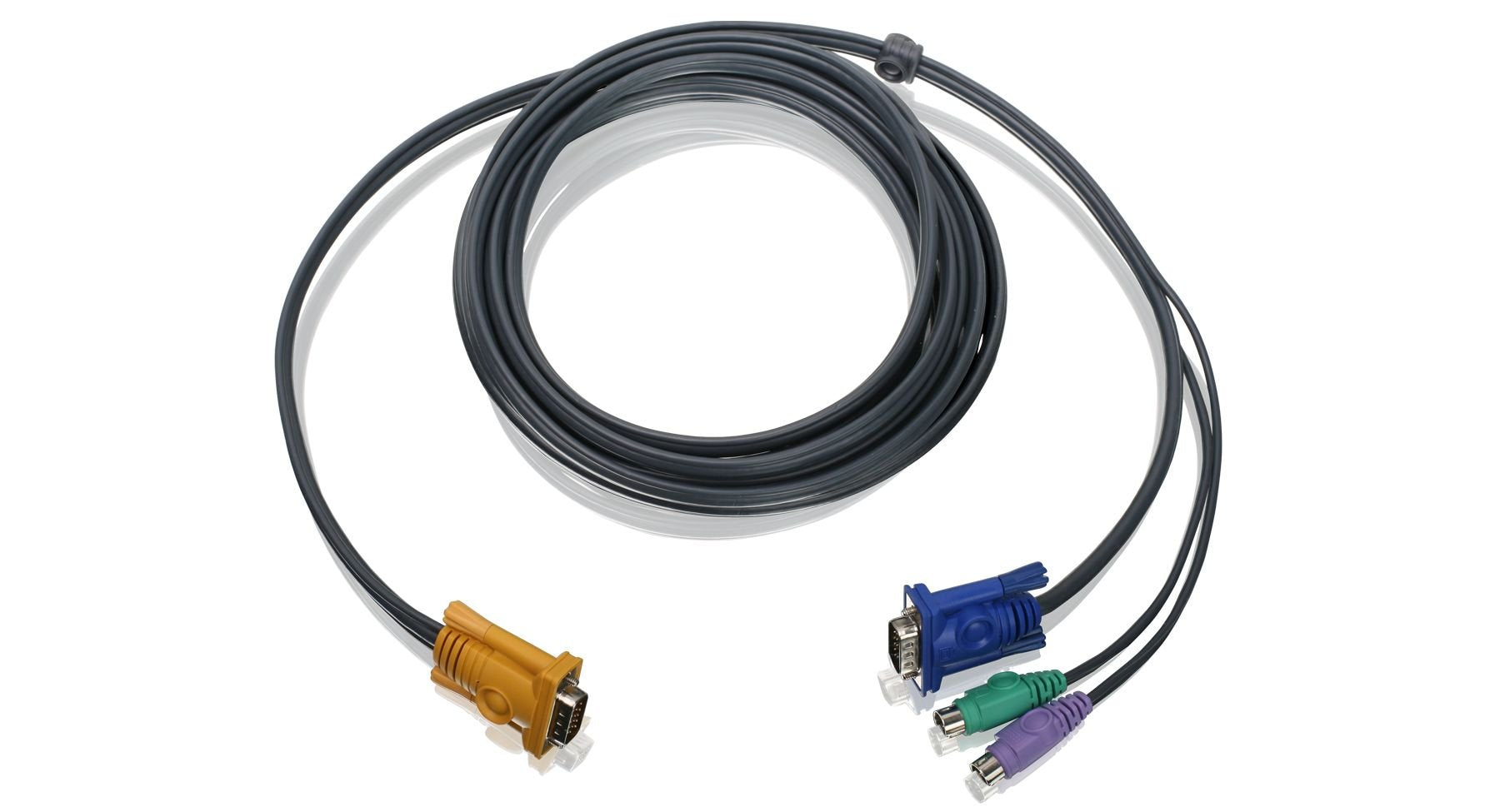 IOGEAR PS/2 KVM Bonded Cable 10-Feet with USB and VGA Connections, G2L5203PTAA