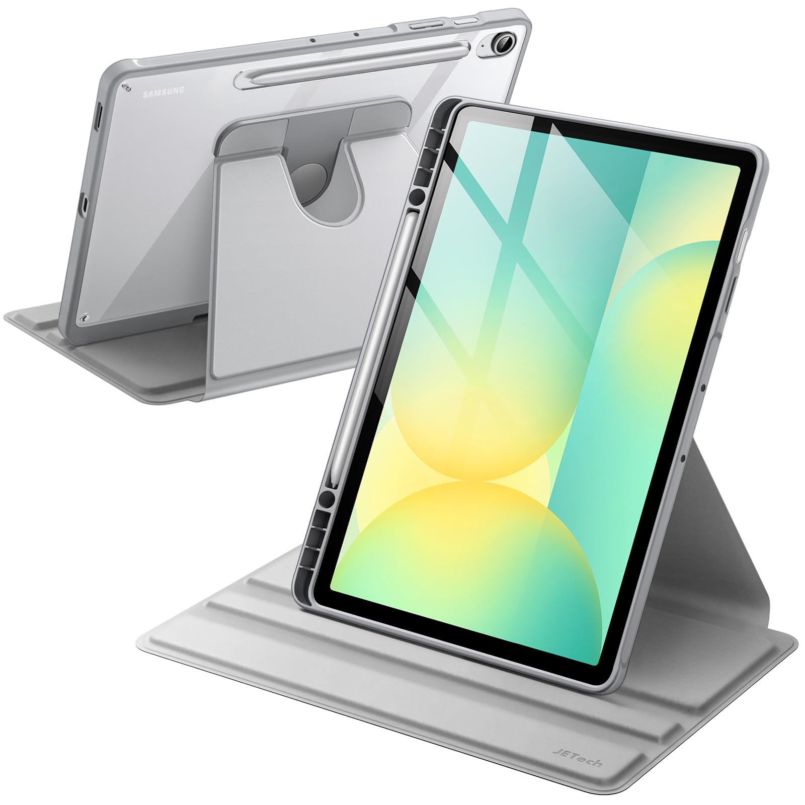 JETech Rotating Case for Samsung Galaxy Tab S10 FE Plus/S10 FE+ 13.1-Inch with S Pen Holder, 360 Degree Rotation Protective Stan