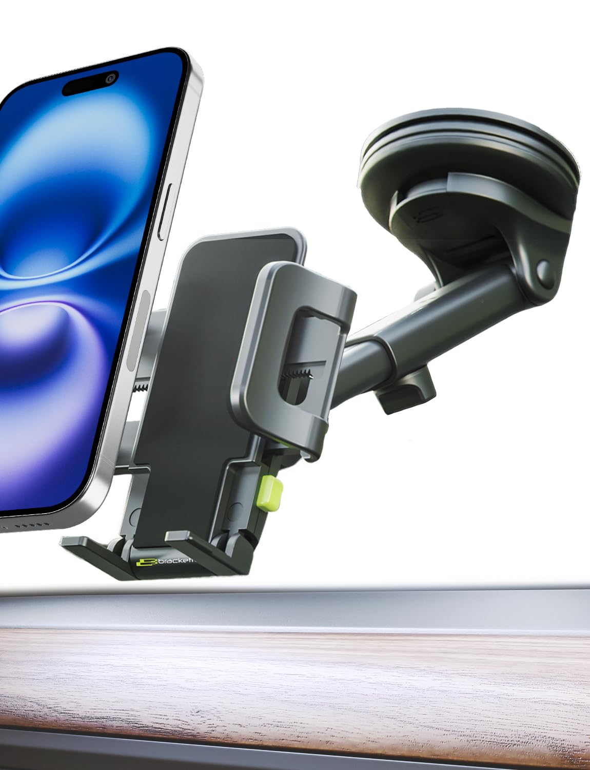 Bracketron Cell Phone Holders For Your Car - Tripgrip Extend Phone Holder For Car Dashboard & Windshield, One-Hand Release, 360 