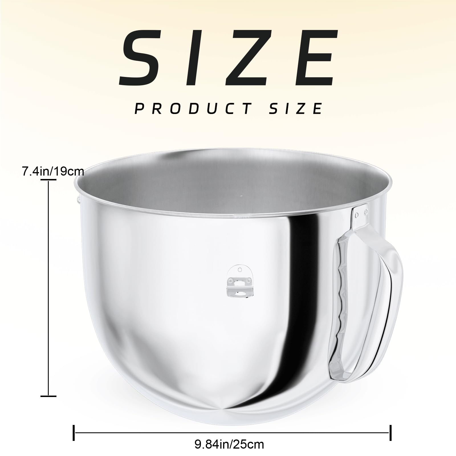 7Qt Stainless Steel Mixer Bowl For Kitchenaid Stand Mixers, Kitchen Aid Mixing Replacement Bowl For 7Qt Lift Mixer With Handle,