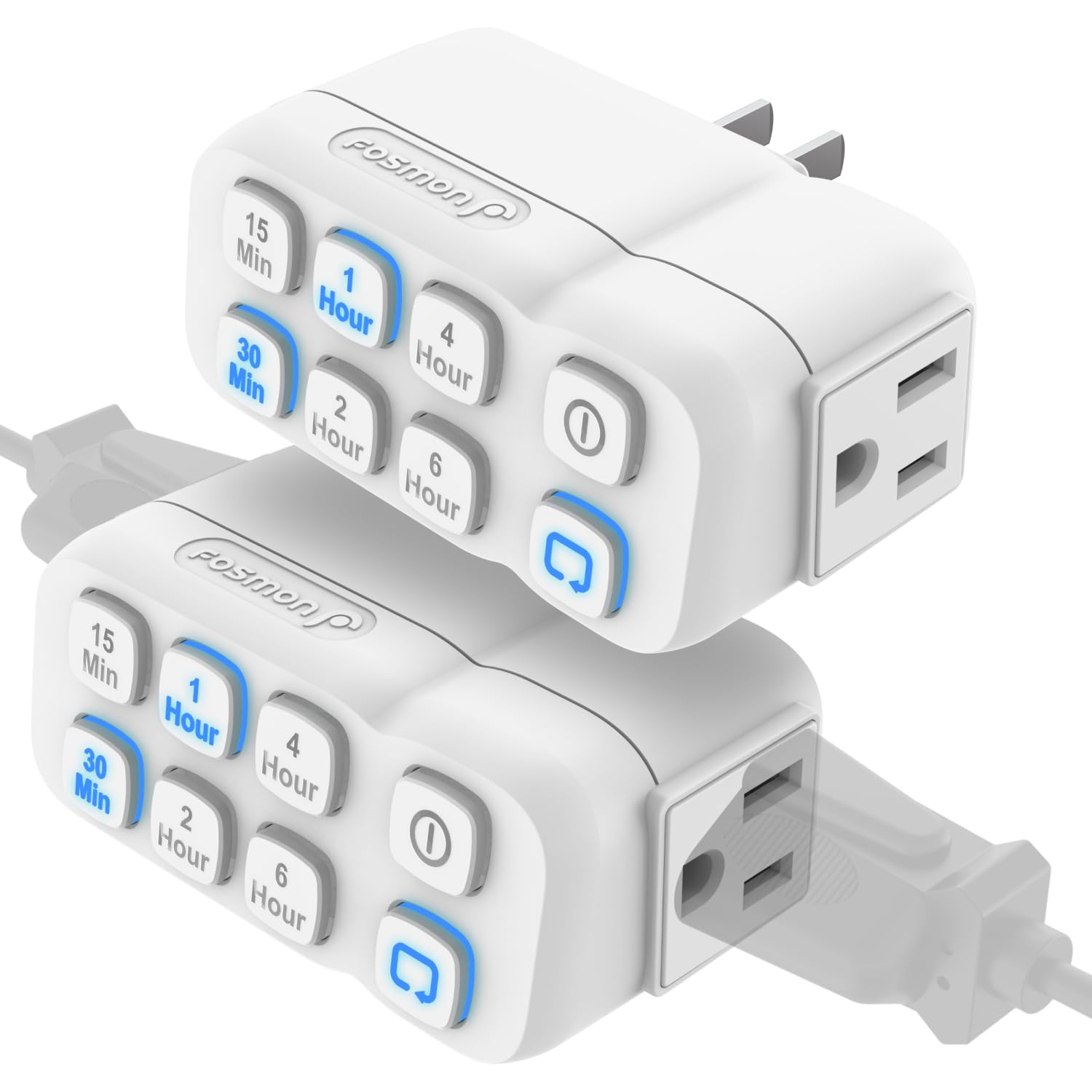 Fosmon Indoor Countdown Timer Outlet, Plug In Light Timers For Electrical Outlets, Heavy Duty Compact Ac Timer For Appliance, La