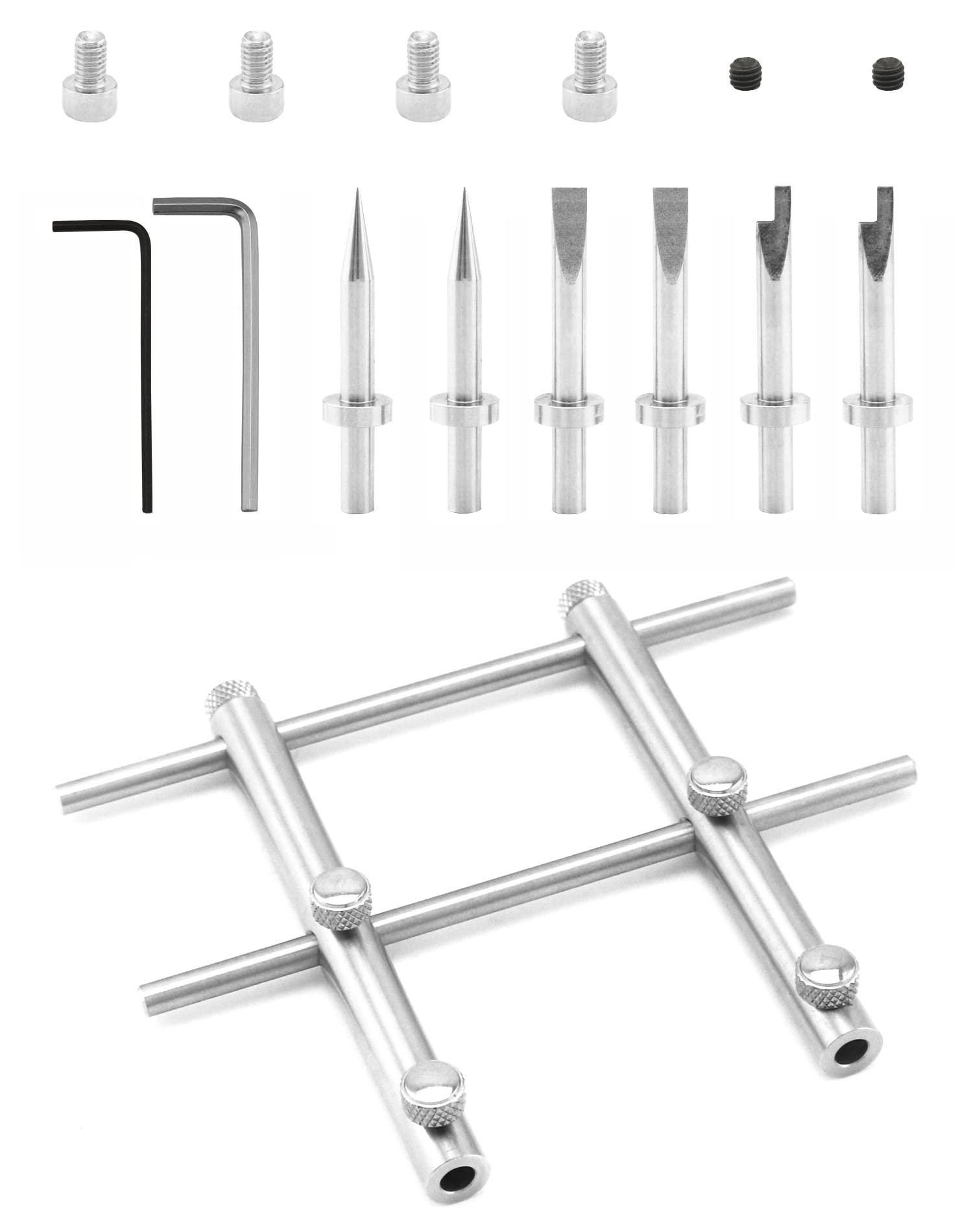 QWORK DSLR Camera Repair Tool Kit - 3/8 to 3-15/16 Lens Repair Set, Anti-Magnetic 3 Tips, 6 Screws & 2 Hexagon Wrenches for Cano