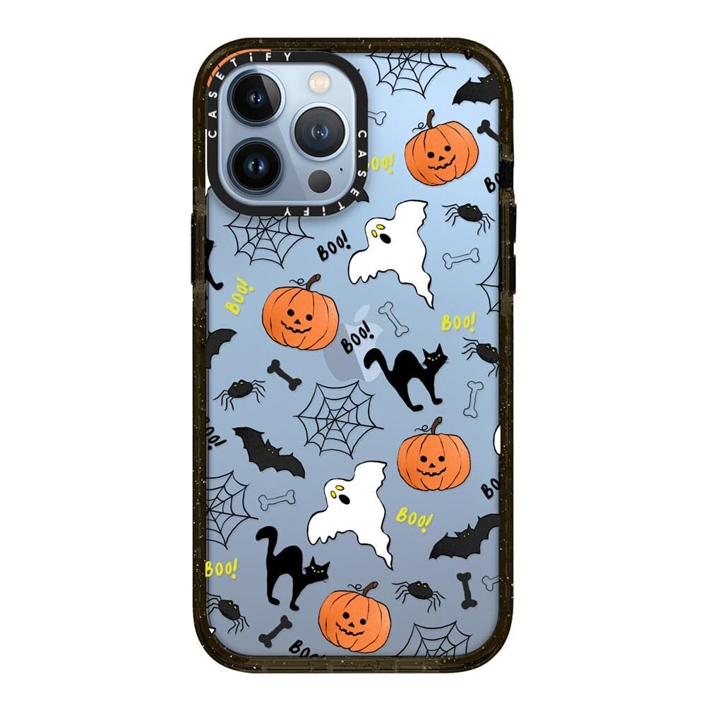 Casetify Impact Iphone 13 Pro Max Case [6.6Ft Drop Protection]   Boo! Its Halloween   Clear Black