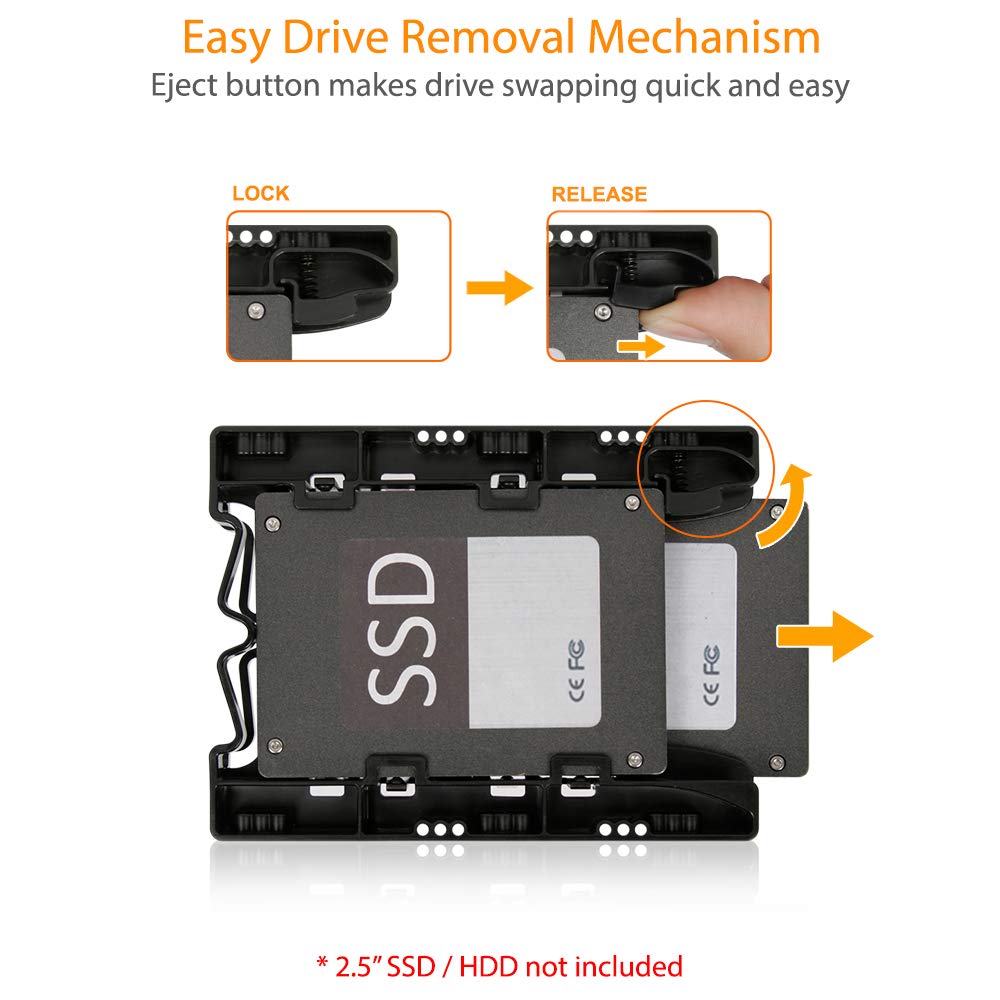 ICY DOCK Dual 2.5 inch to 3.5 inch HDD & SSD Light Weight Mounting Bracket Adapter for Internal 3.5' Drive Bay | EZ Fit Lite MB290SP B