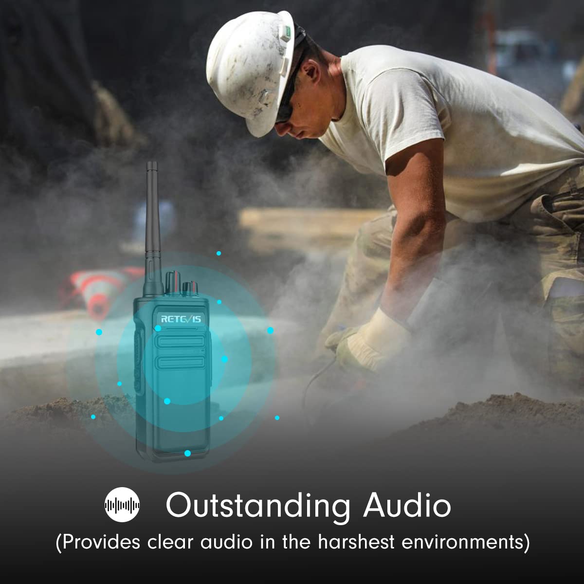 Retevis Rb23 Waterproof Walkie Talkies,5W Long Range Radio With Earpiece And Mic Set(Ip66),1800Mah,High Power 2 Way Radios, Dura