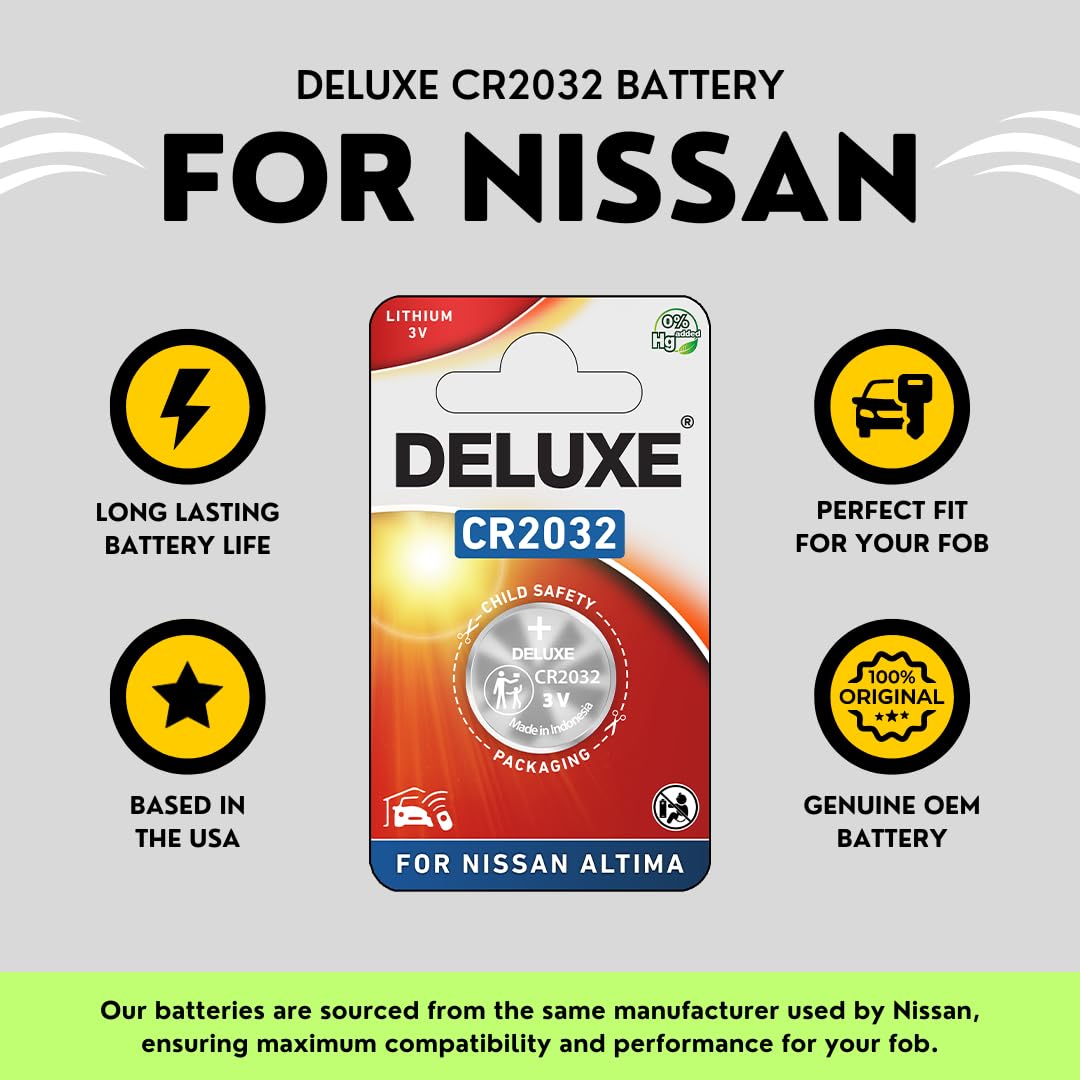 Key Fob Replacement Battery For Nissan (Rogue Altima Sentra Versa Pathfinder Murano Maxima Kicks Titan Frontier Armada Leaf Juke