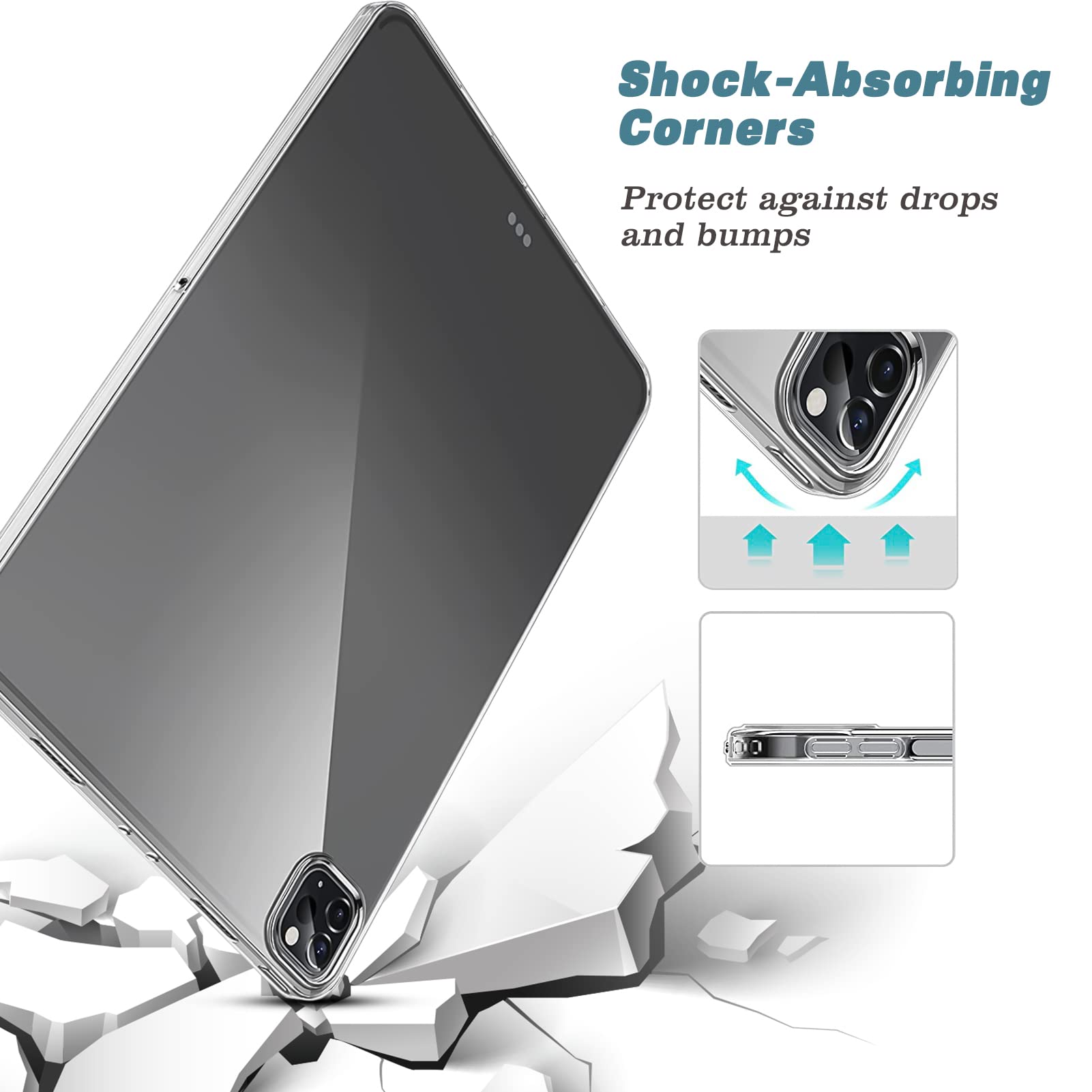 Oribox Clear Case For Ipad Pro 11 Inch (4Th/3Th/2Rd) Case,Tpu Back Cover For Ipad Case 11 Inch,Ipad Case For Man Women,Clear