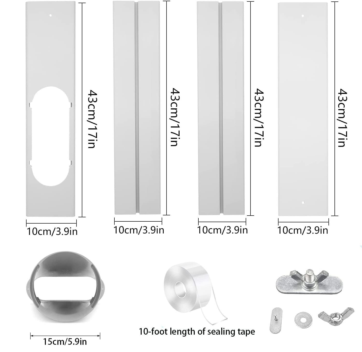 Ffxwtsf Portable Air Conditioner Window Kit With 5.9    Exhaust Hose, Adjustable Universal Window Seal For Ac Unit