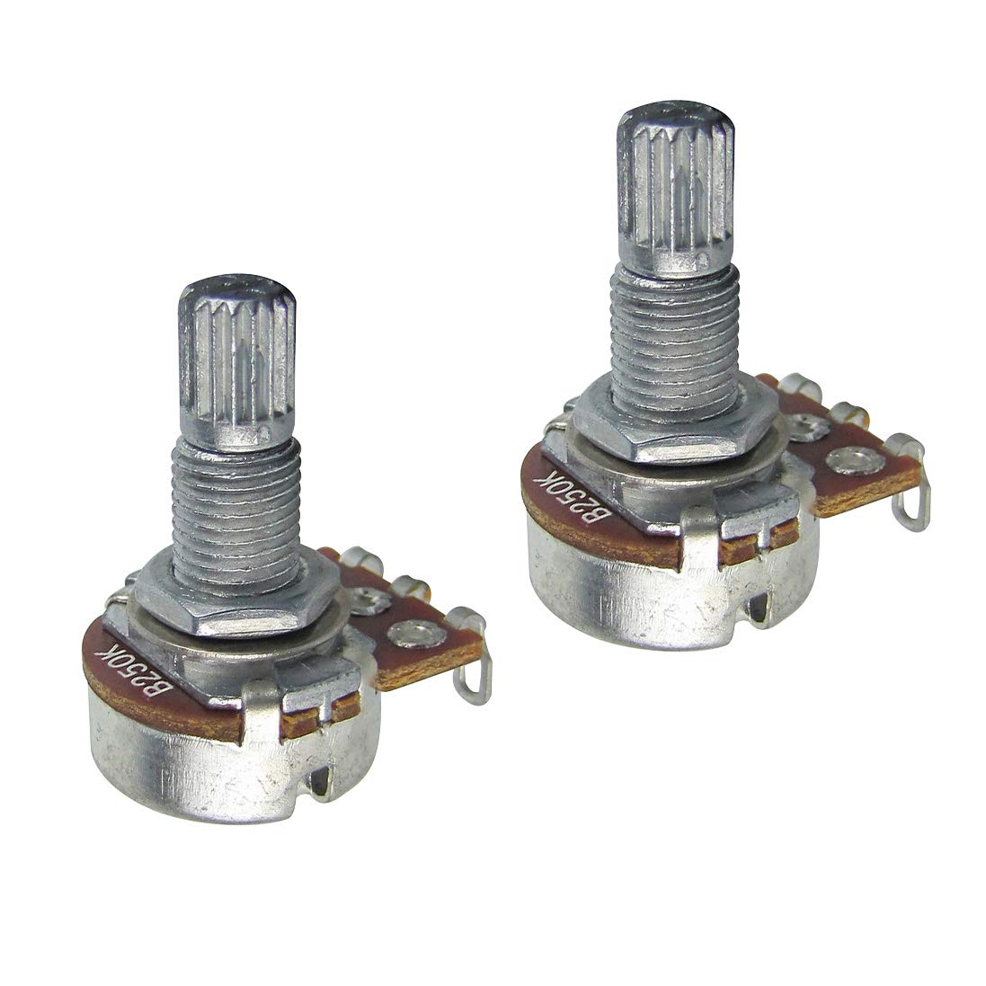 Fleor 2Pcs Small Size Guitar Pots 18Mm Split Shaft B250K Potentiometers Linear Taper