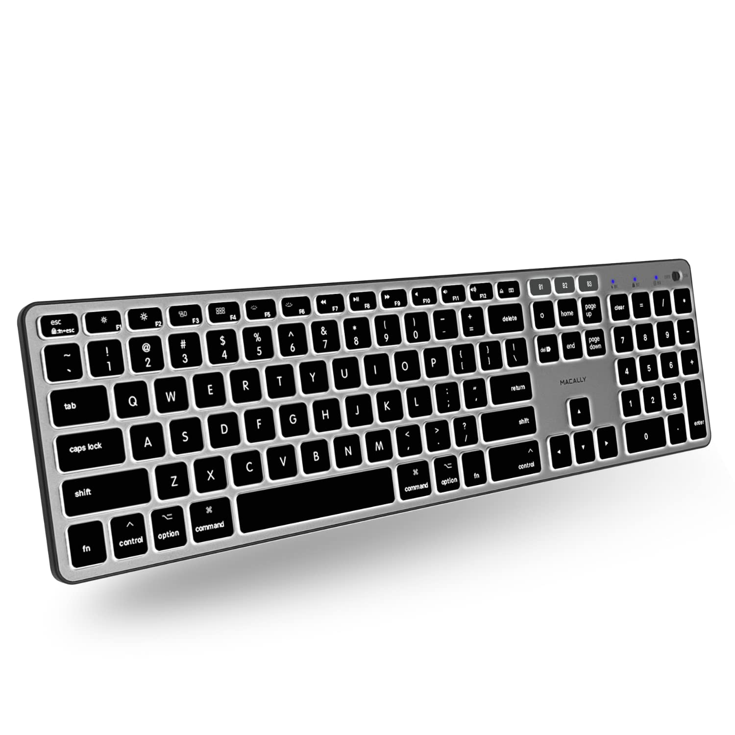 Macally Backlit Bluetooth Keyboard for Mac  Compatible Apple Keyboard Wireless  MultiDevice for MacBook Pro/Air, iMac, iMac P