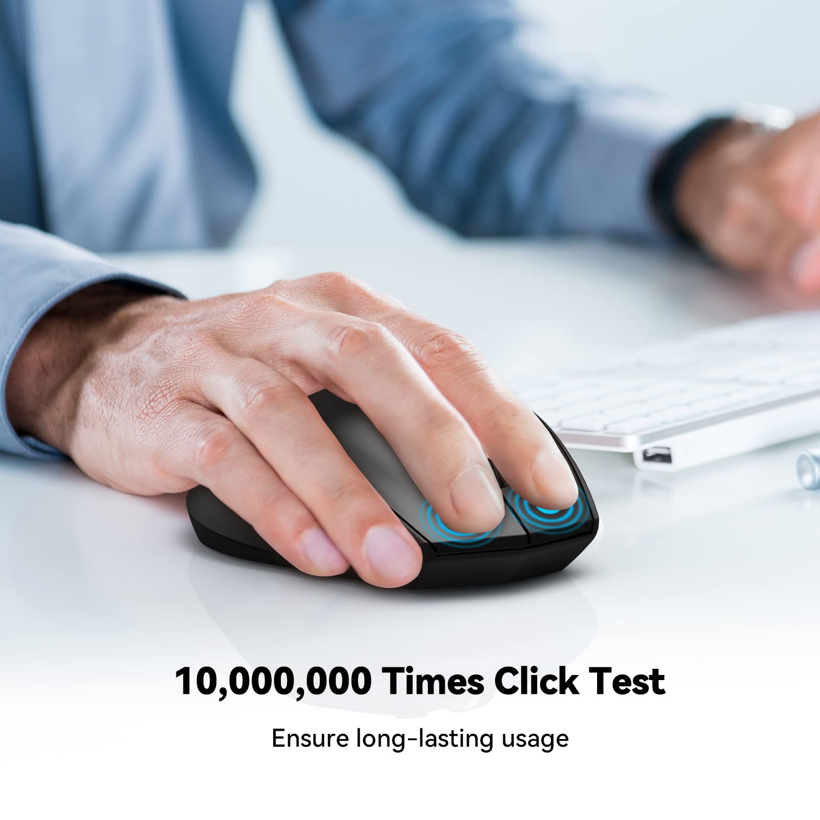 Tecknet Bluetooth Mouse, 4800 Dpi Computer Mouse, 2 Year Battery Wireless Mouse 6 Adjustable Dpi, 6 Buttons Compatible With Lapt