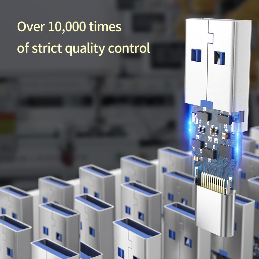 [10Gbps 2 Pack] Usb A Male To Usb C Female Adapter   Usb 3.2 Converter High Speed 10Gbps Data Transfer & 60W Fast Charging, Comp