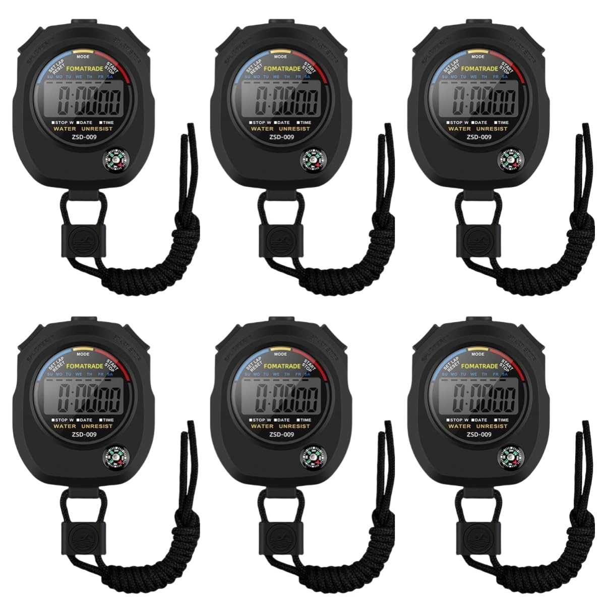 Fomatrade Waterproof Stopwatch,Digital Stopwatch Timer,Sport Stop Watch,Interval Timer With Large Display (6)