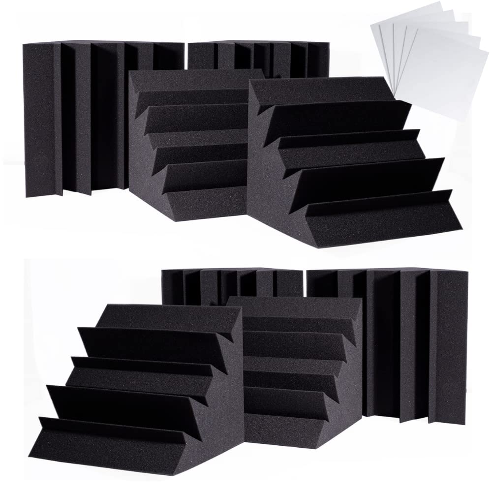True North Bass Traps W/Adhesive 8 Pack   Recording Studio Acoustical Treatments   Studio Foam Bass Trap Panel Acoustic Treatmen