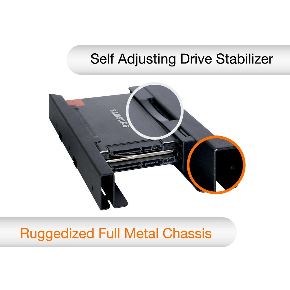Icy Dock Tool Less 2X 2.5 Inch To 3.5 Inch Dual Internal Hard Disk Ssd Drive Metal Ssd Mounting Bracket (Ez Fit Pro Mb082Sp)