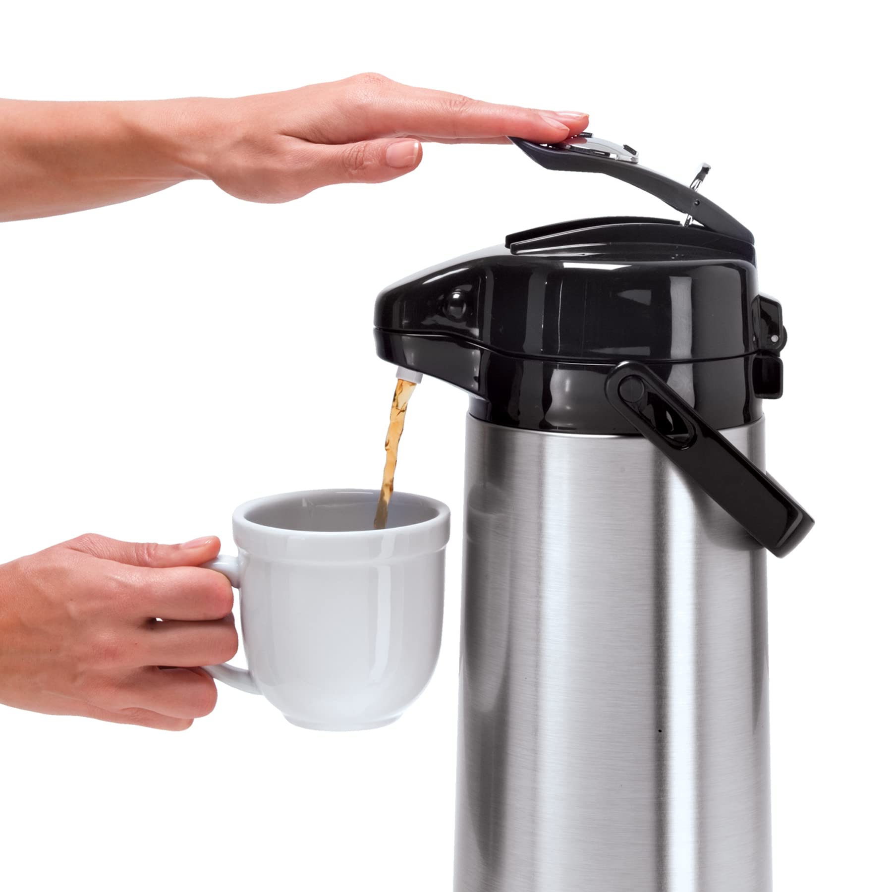 Oggi Pumpmaster 64Oz Stainless Steel Carafe W/Lever Action Pump  Vacuum Container, Thermal Coffee Carafe, Insulated Coffee Caraf