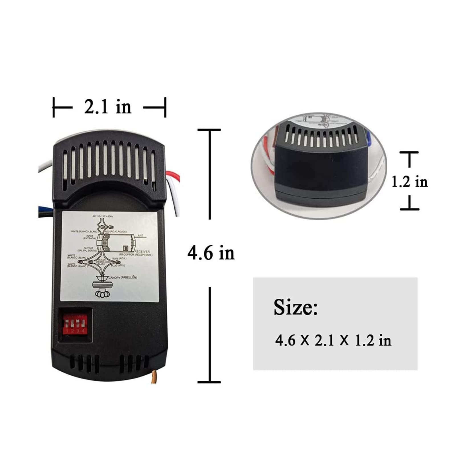 Universal Ceiling Fan Remote Control And Receiver Kit With Dimmer For 3 Speed Ceiling Fan Replacement For Hampton Bay Harbor Bre