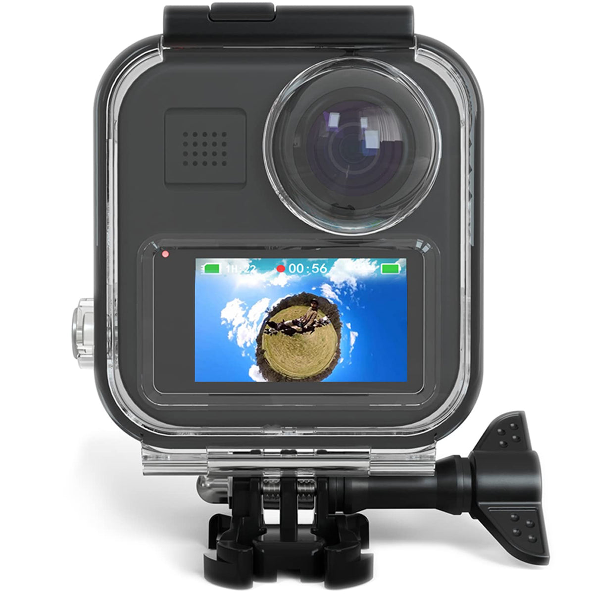 Fitstill Waterproof Case For Go Pro Max Action Camera, Underwater Diving Protective Shell 45M With Touchscreen Bracket Accessori