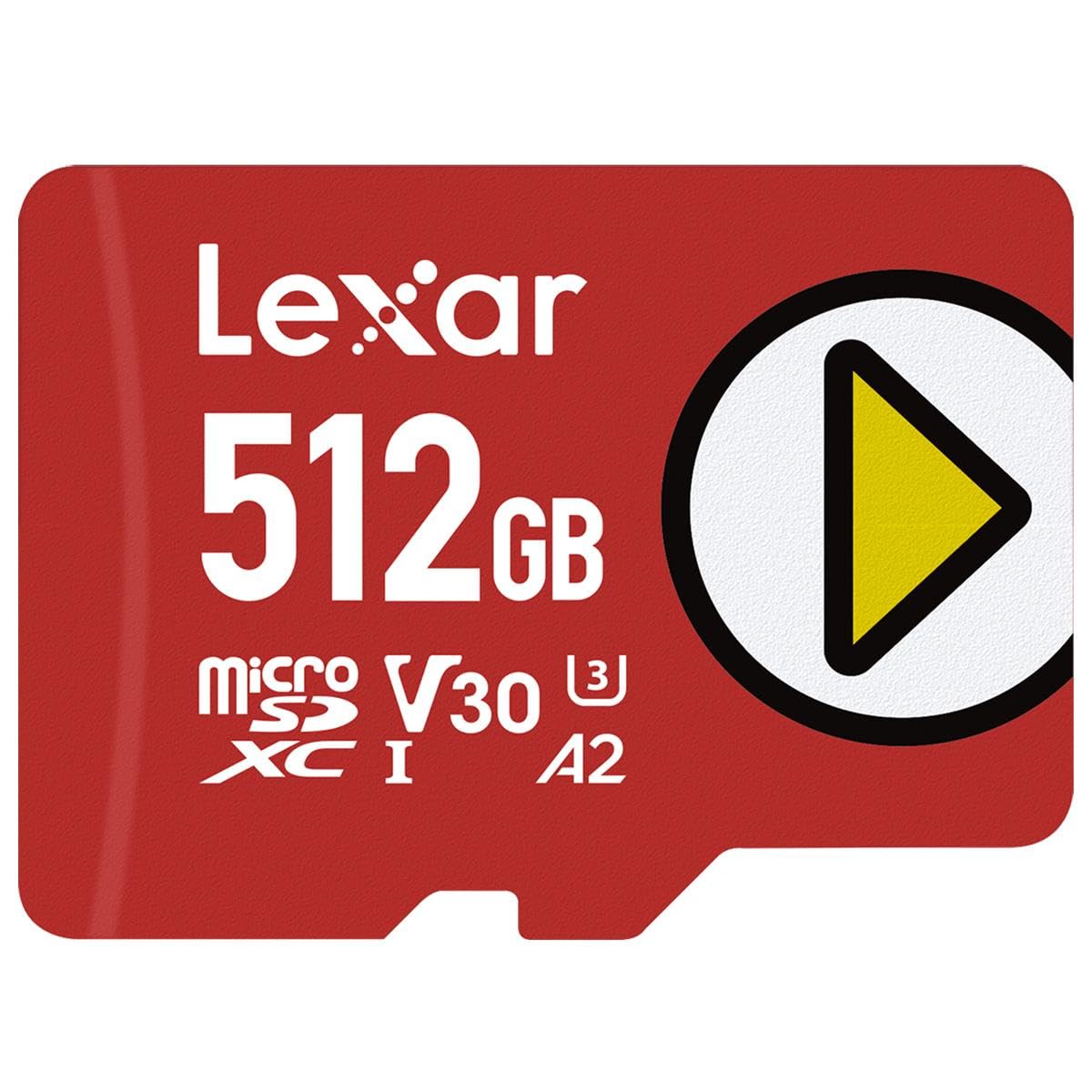 Lexar 512GB PLAY microSDXC Memory Card, UHSI, C10, U3, V30, A2, FullHD & 4K Video, Up To 160/100 MB/s, Expanded Storage for Ni