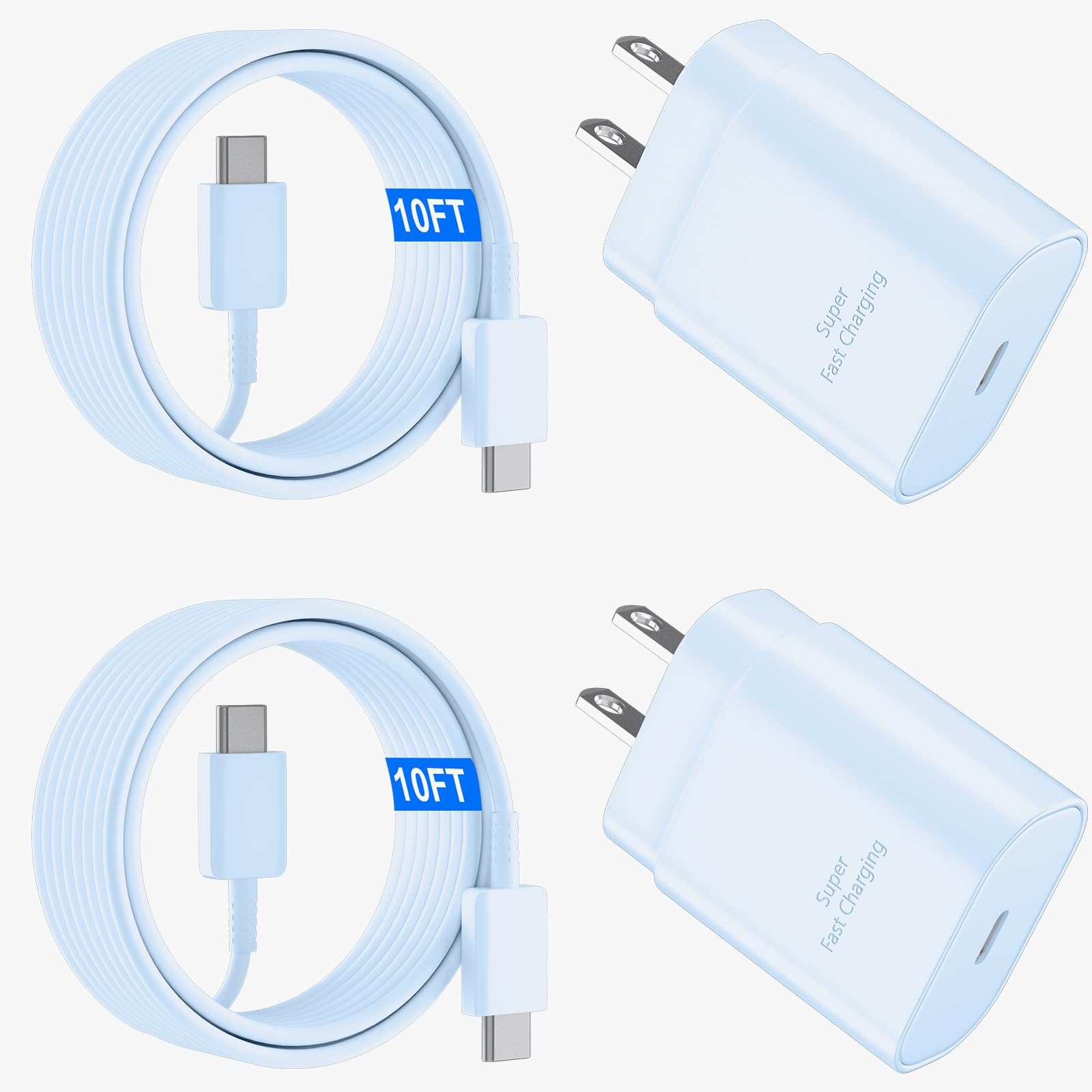 S24 S23 Super Fast Type C Charger Fast Charging 10Ft Usb C Cord With 25W Android Phone Charger Block For Galaxy S24/S24+/S24 Ult