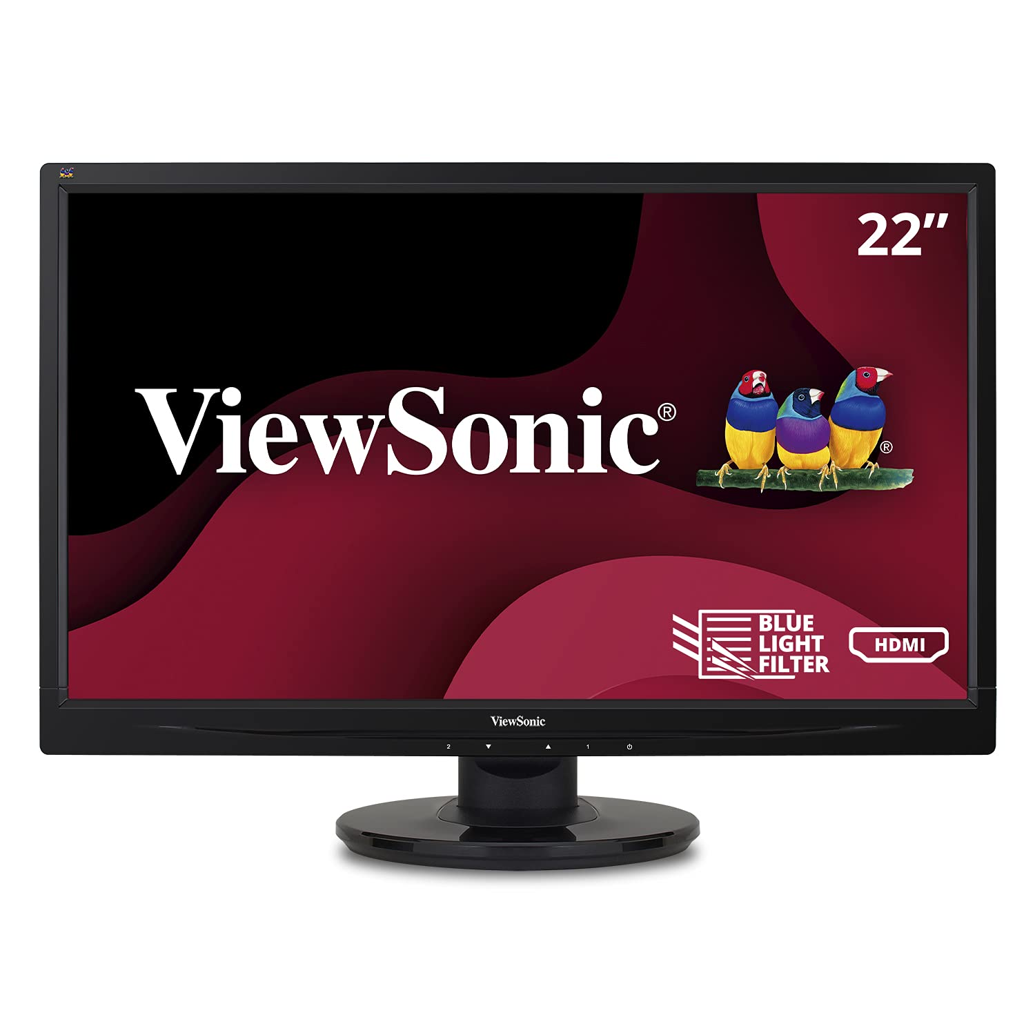 ViewSonic VA2246MH-LED 22 Inch Full HD 1080p LED Monitor with HDMI and VGA Inputs for Home and Office, Black