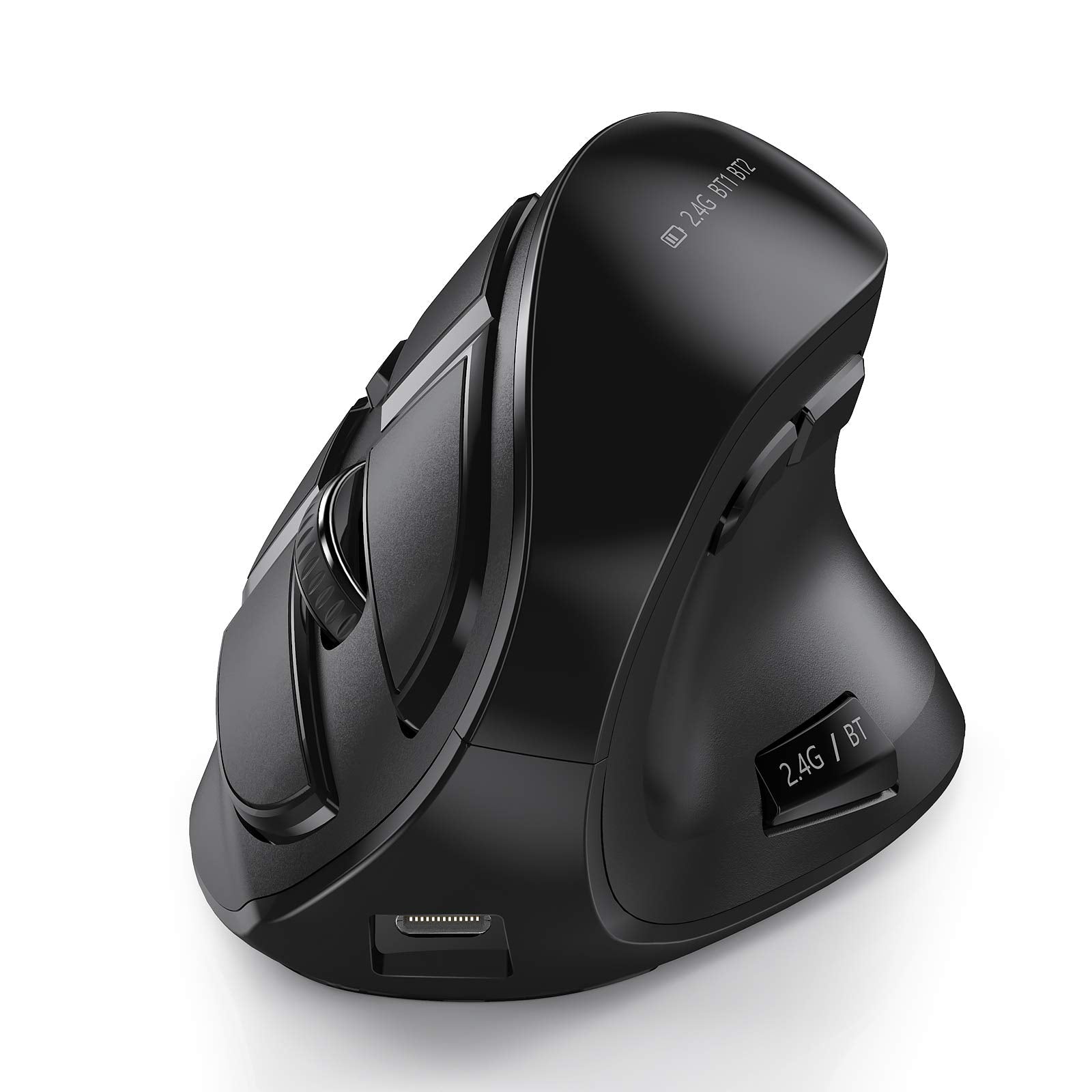 Seenda Ergonomic Mouse, Wireless Vertical Mouse   Rechargeable Optical Mice For Multi Purpose (Bluetooth 5.0 + Bluetooth 3.0 + U