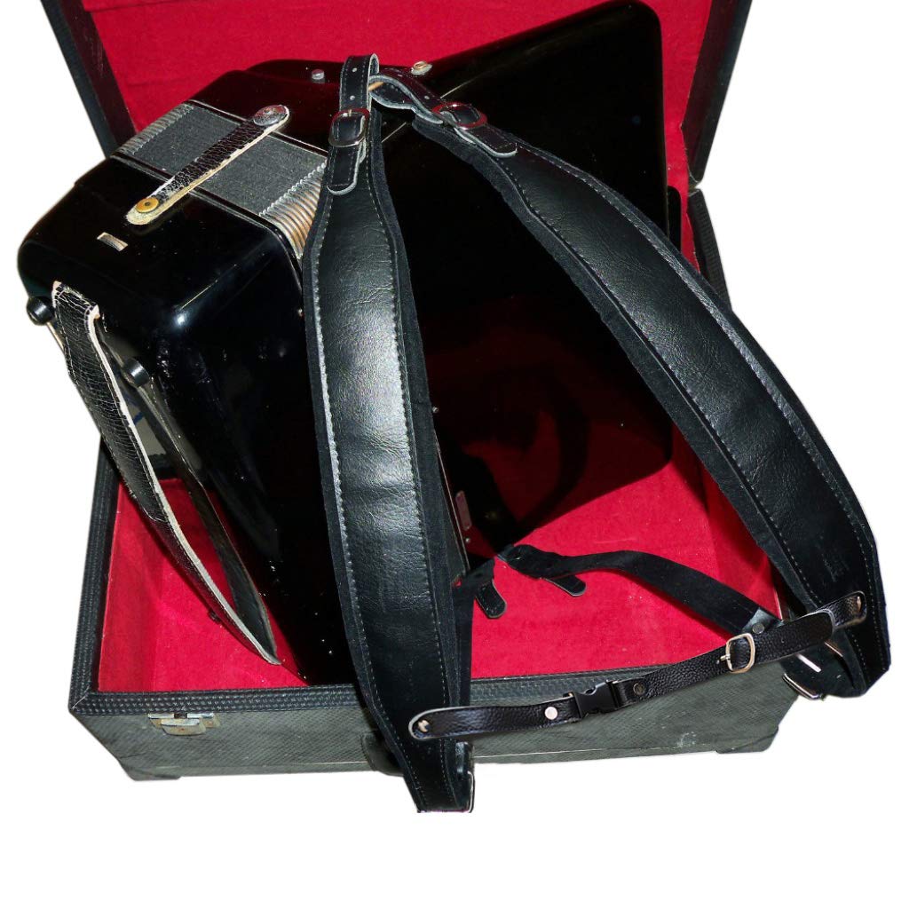 Music First Black Genuine Leather Super Wide Thick Comfortable 96 120 Bass Accordion Shoulder Strap Set Accordion Belt With Fast
