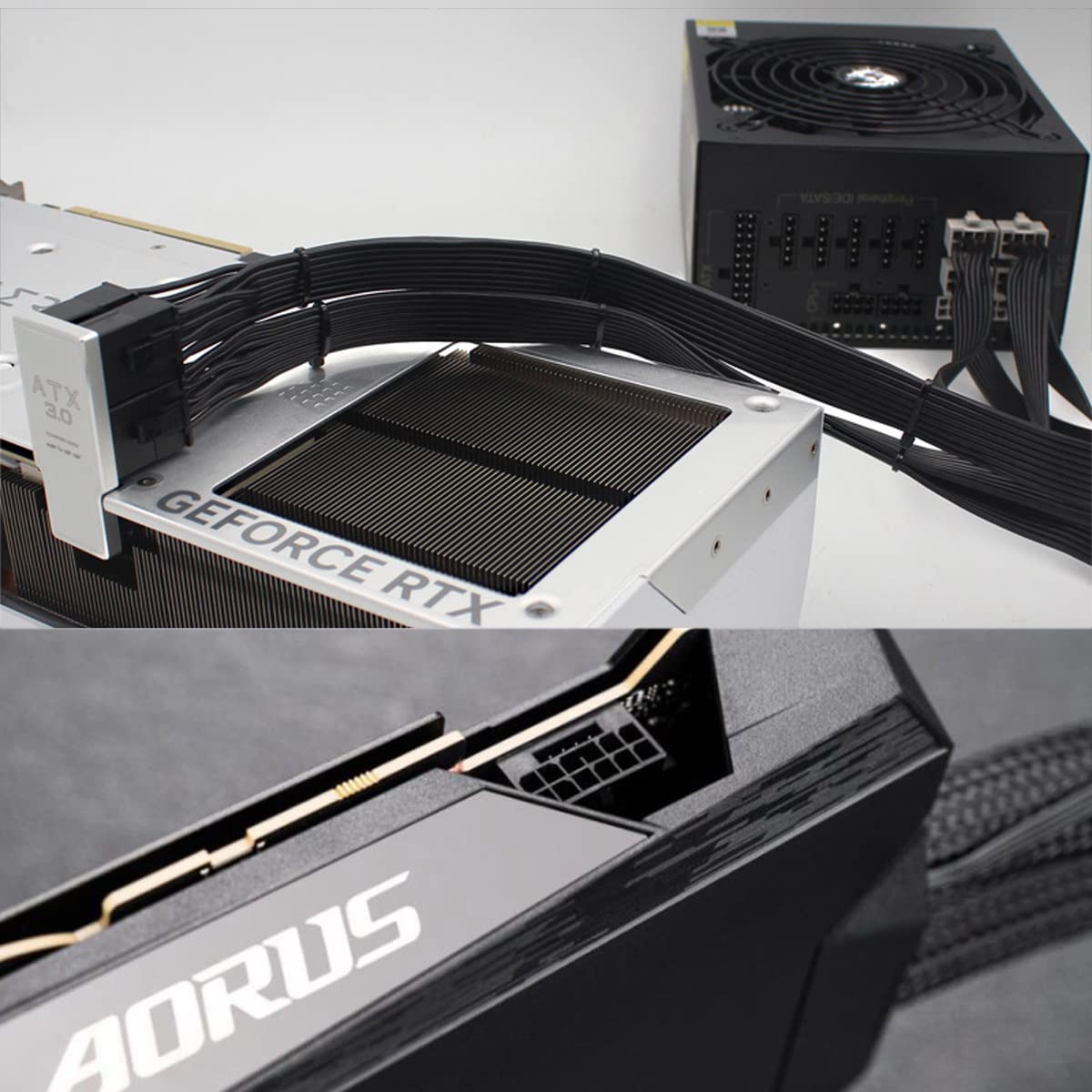 Cy Atx3.0 Pci E 5.0 Power Modular 12Vhpwr Adapter To Four Atx 8P Down Angled 90 Degree For 4080 4090 5090Ti 16Pin 12+4P Graphics