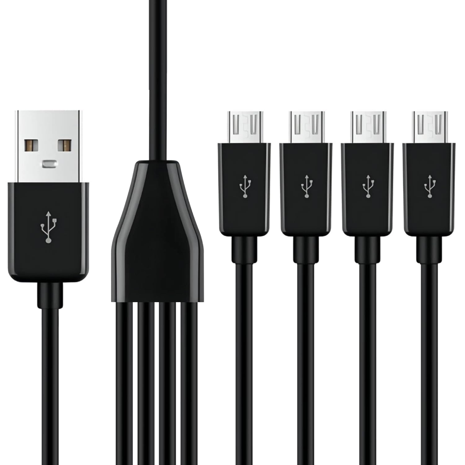 Usb A To Usb Micro Charging Cable, Vrllinking 4 In 1 Multi Charger Cable Micro Usb Splitter Cable 4 Ports Micro Usb 2.0 Male Mal