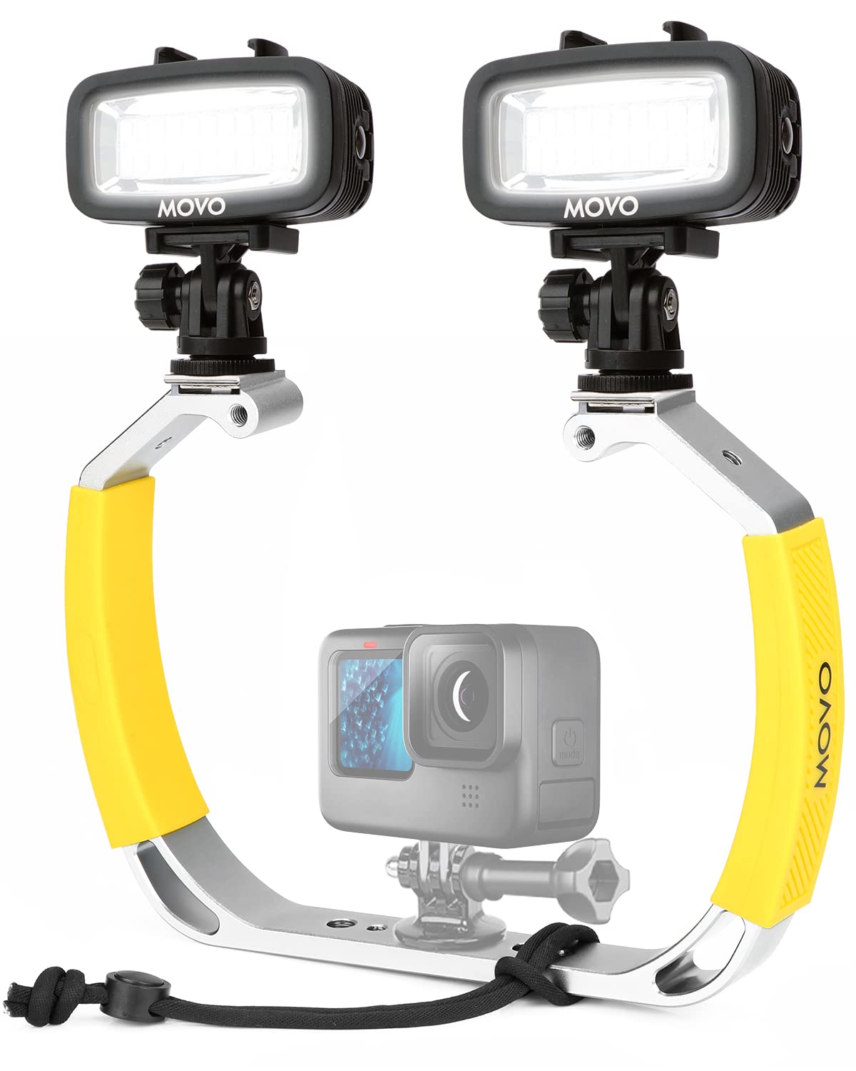 Movo DiveRig1 XL Diving Rig Bundle with Waterproof LED Lights - Compatible with GoPro Hero, HERO5, HERO6, HERO7, HERO8, HERO9, H