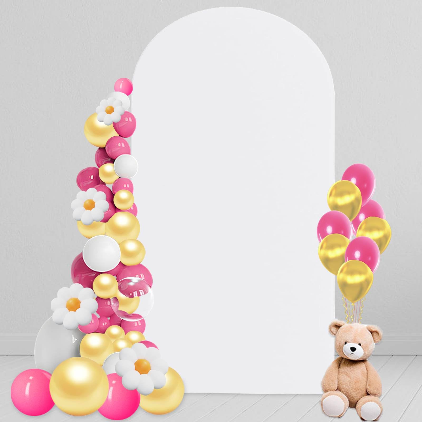 7.2 Ft Arch Backdrop Cover, Wedding Arch Covers Stretchy Backdrop, White Spandex Arch Cover Birthday Chiara Arch Backdrop Stand