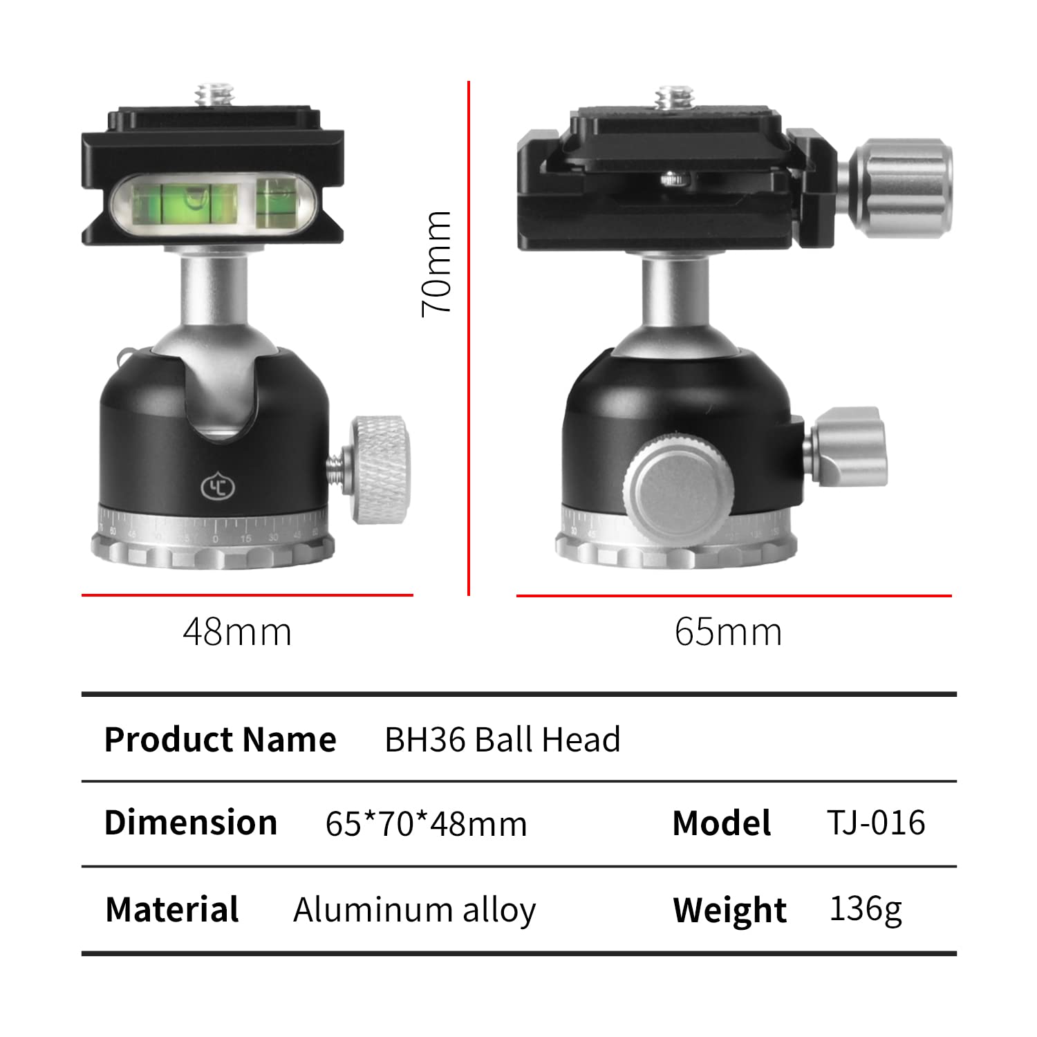 Yc Onion Rotating Panoramic Ball Head Tripod Head 360With 1/4 Screw Quick Release Plate,For Camera Slider, Camera Rail, Telescop