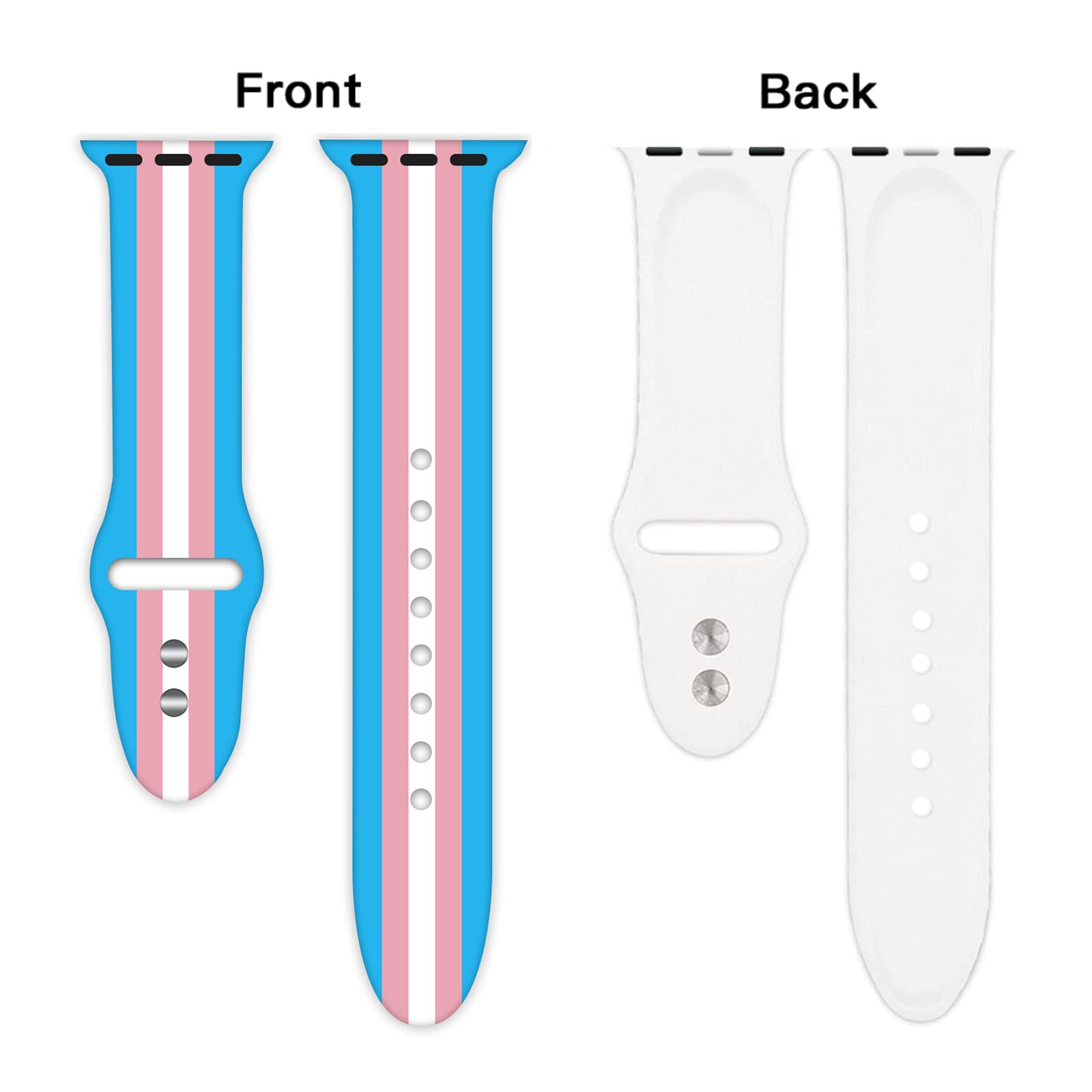 Transgender Pride Flag Watch Band Compatible With Apple Watch 38Mm 40Mm 41Mm 42Mm 44Mm 45Mm For Women Men Gifts Sport Silicone W