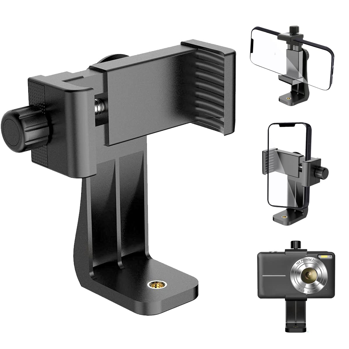Cell Phone Tripod Mount Holder, Smartphone Tripod Cell Phone Holder Mount Adapter Clip, Digtal Camera Bracket Selfie Lens Monopo