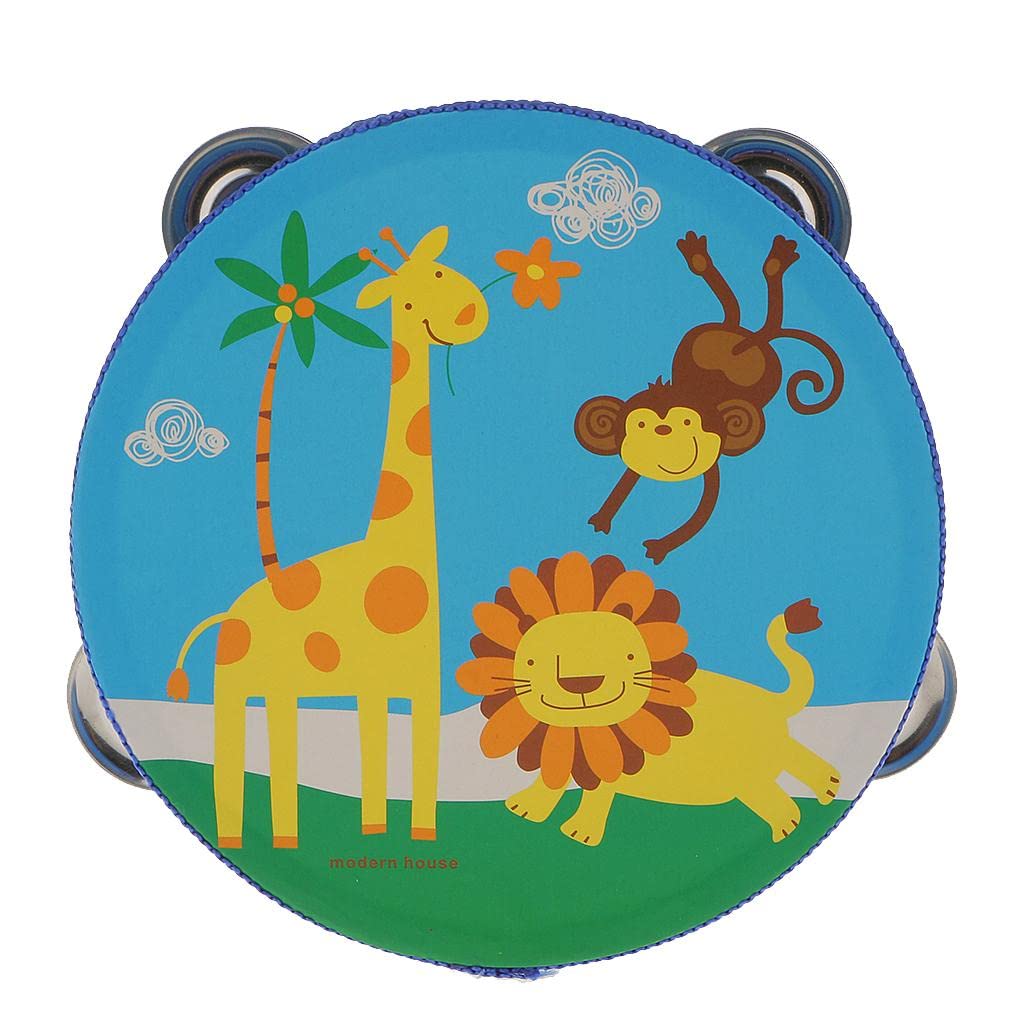 Merishopp 2 Pieces Wood Tambourines Drum Bell Toy Kid Hand Toy for Children Gift | Musical Instruments & Gear | Percussion | Han