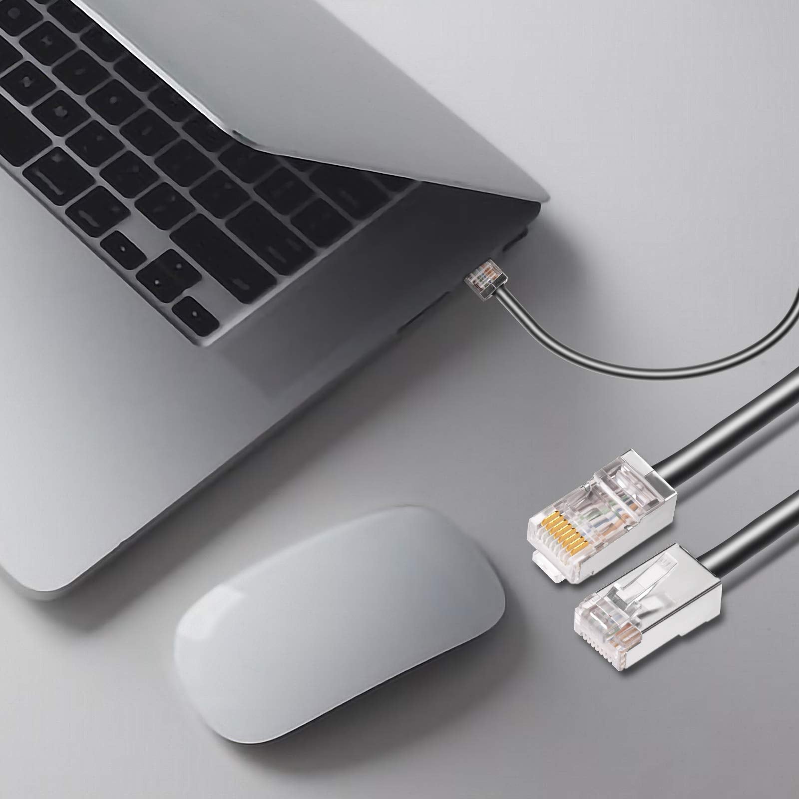 Igreely Shielded Cat6 Rj45 Connectors 50 Pack Gold Plated Rj45 Cat6/Cat5E/Cat5 8P8C 50 Micron 50U 3 Prong Ftp Stp Ethernet Cable Crimp Modular Plug