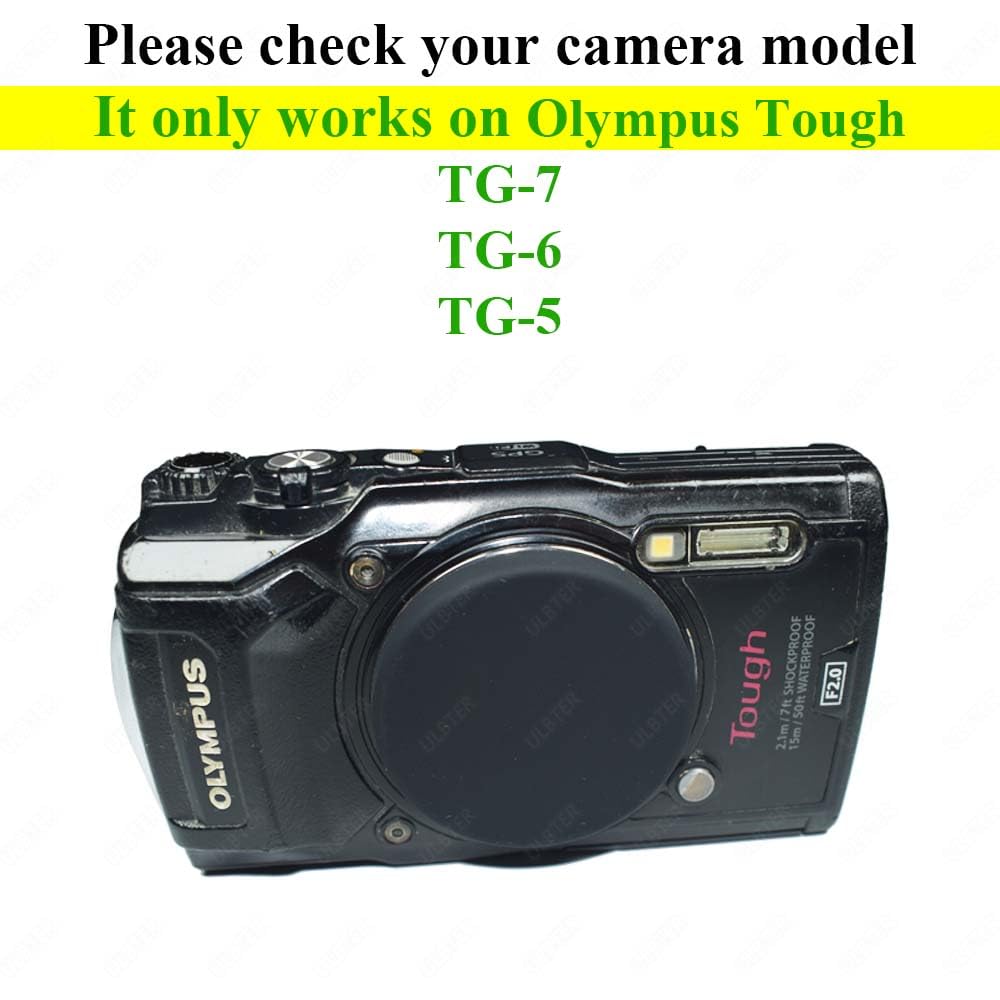 [2 Pieces] Rubber Lens Cover Cap For Olympus Tough Tg 7 Tg 6 Tg 5 Red/Black Camera, Ulbter Tg7 T6 Tg5 Lens Cap Accessory
