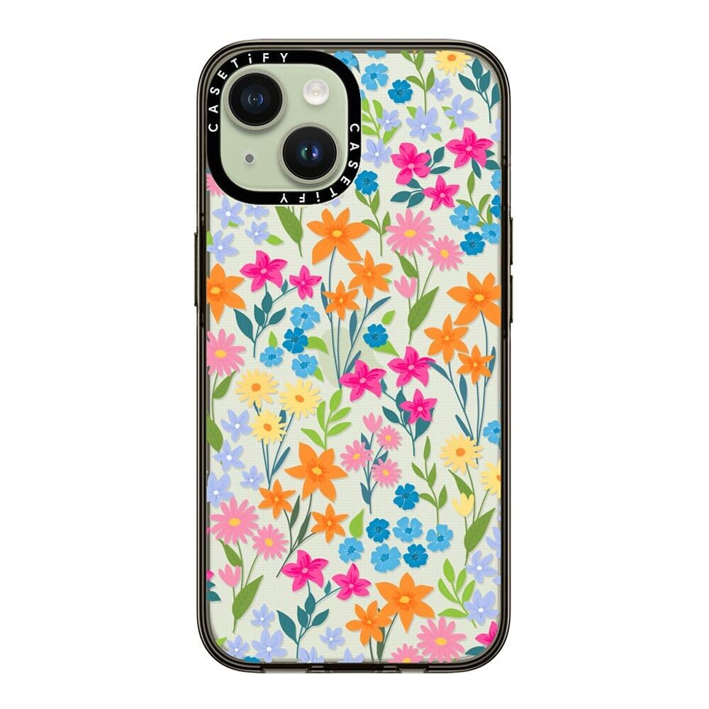 Casetify Compact Case For Iphone 15 [2X Military Grade Drop Tested / 4Ft Drop Protection]   Bright Spring Flowers   Daisy Floral