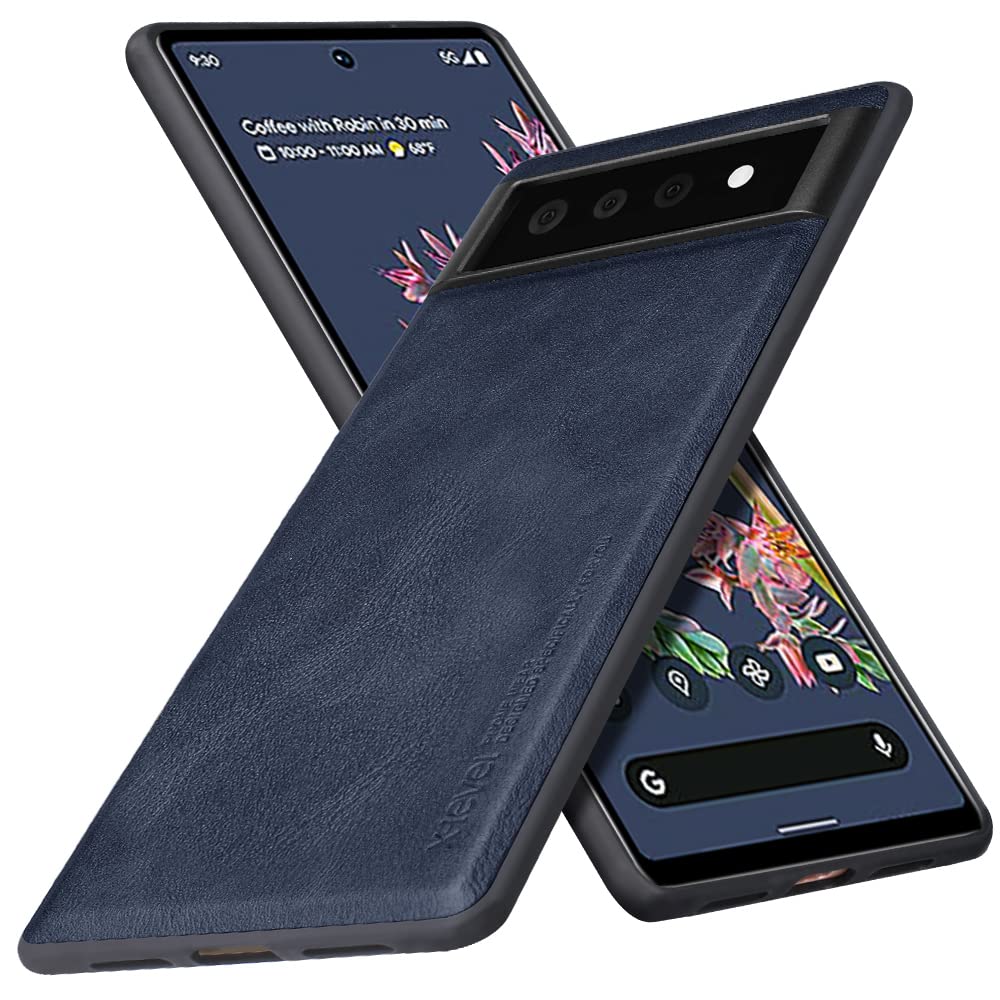 X Level Designed For Google Pixel 6 Case,Anti Scratch Premium Pu Leather Soft Tpu Bumper Shockproof Protective Phone Cover For G
