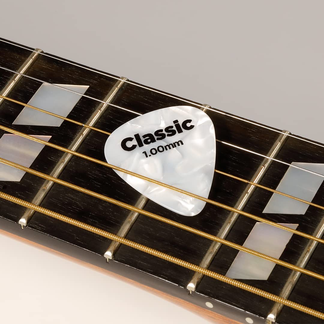 Daddario Celluloid Guitar Picks - Guitar Accessories - Guitar Picks For Acoustic Guitar, Electric Guitar, Bass Guitar - Natural