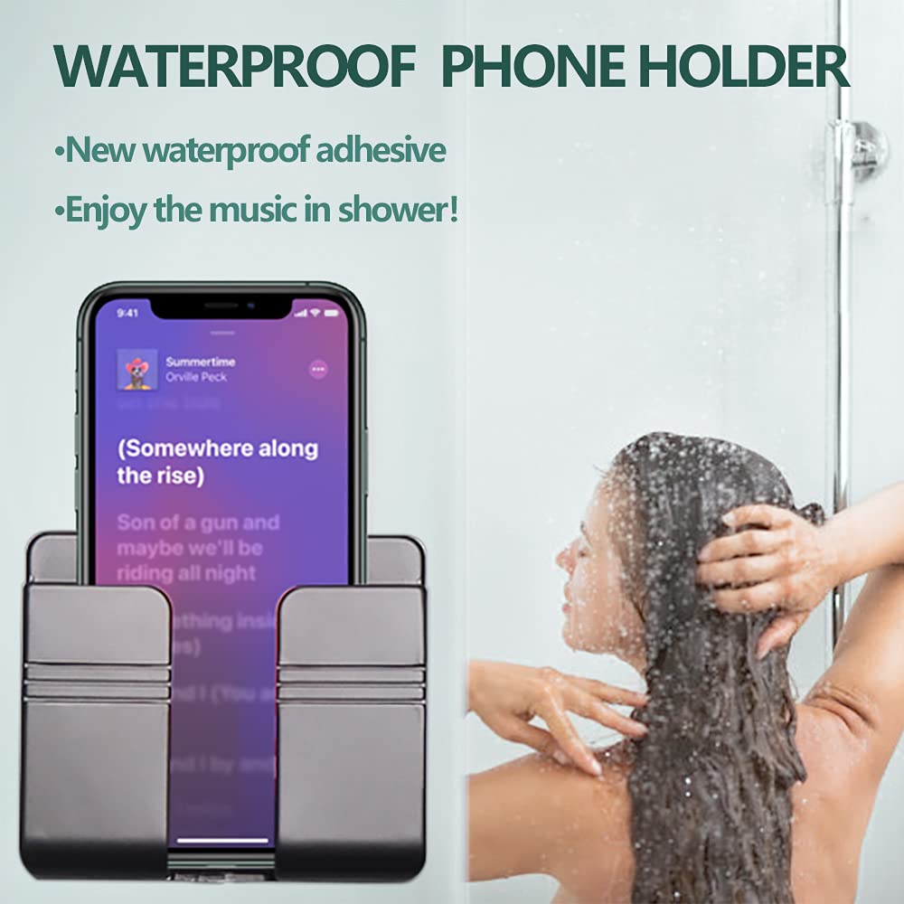 Cei&Bpy Wall Mount Phone Holder, Phone Stand With Self Adhesive. Phone Holder For Charging And Rv For Iphone And Android (1Pc,Gr