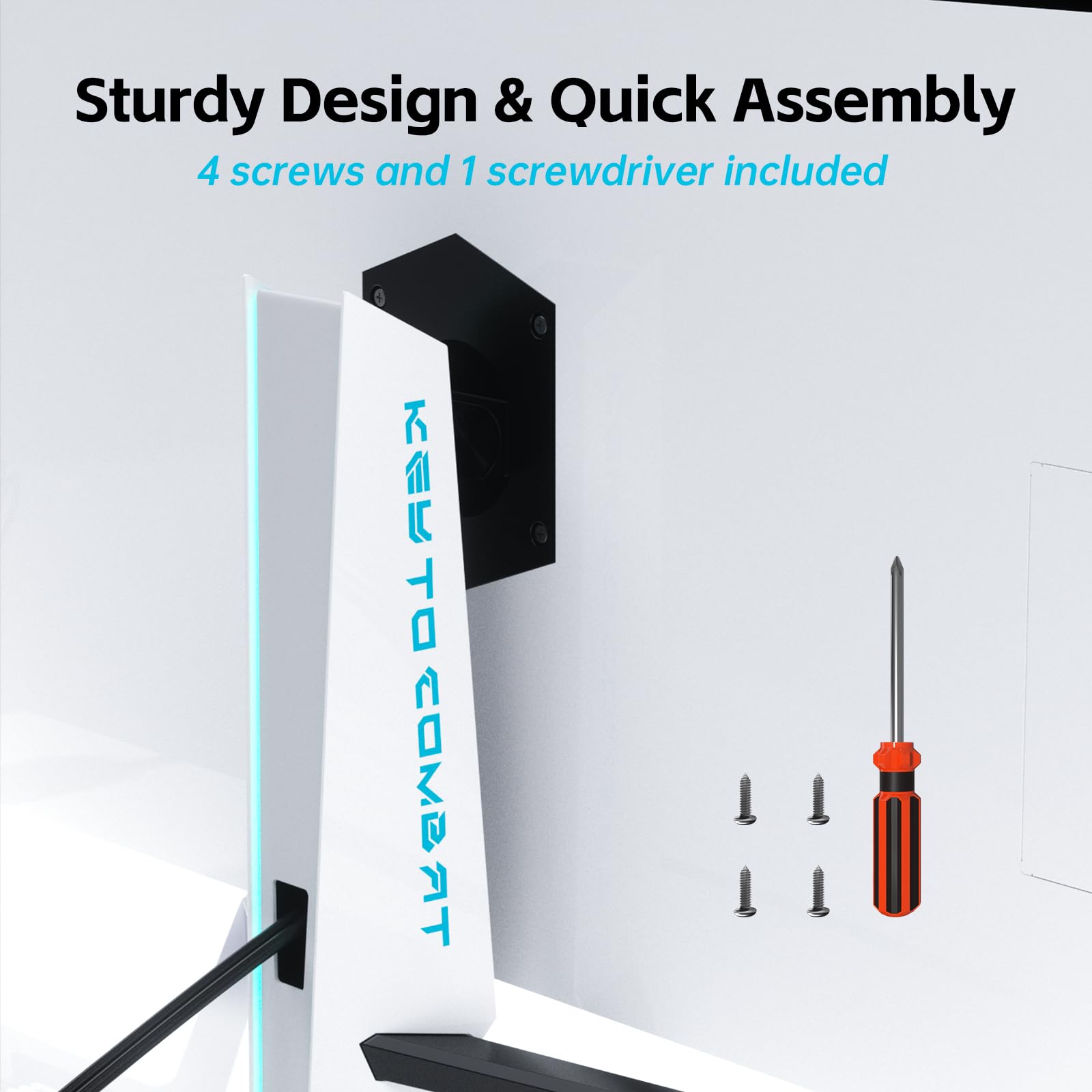 Ktc G42P5/G48P5S Stand Set - White Monitor Stand, For 42/48 Inch Oled Monitor, Sturdy Metal Design, -5 ~ +20 Tilt With Rgb Light