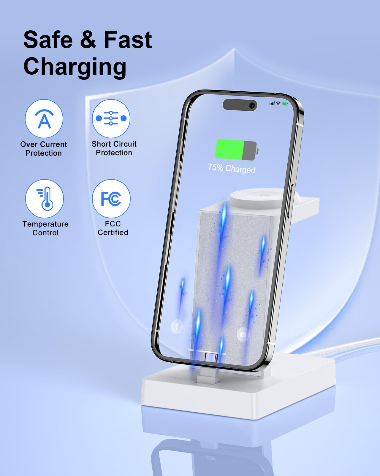 30W Fast Charging Station For Apple Devices - Adadpu 3 In 1 Usb C Charger Stand For Iphone 16 15 Pro Max Plus & Airpods 4, Wirel